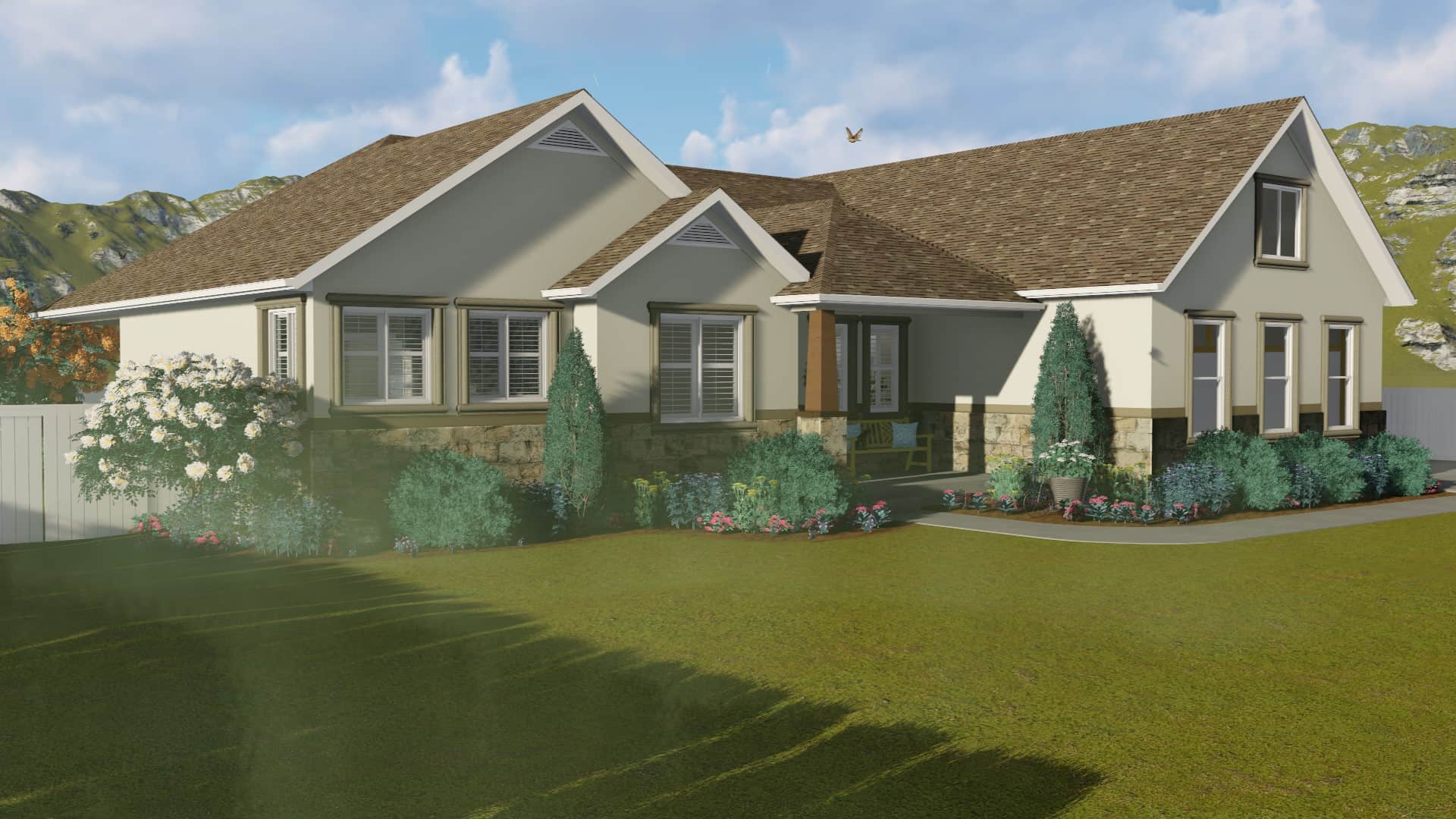 Left Side View of this 2-Bedroom, 2712 Sq Ft Plan - 187-1008