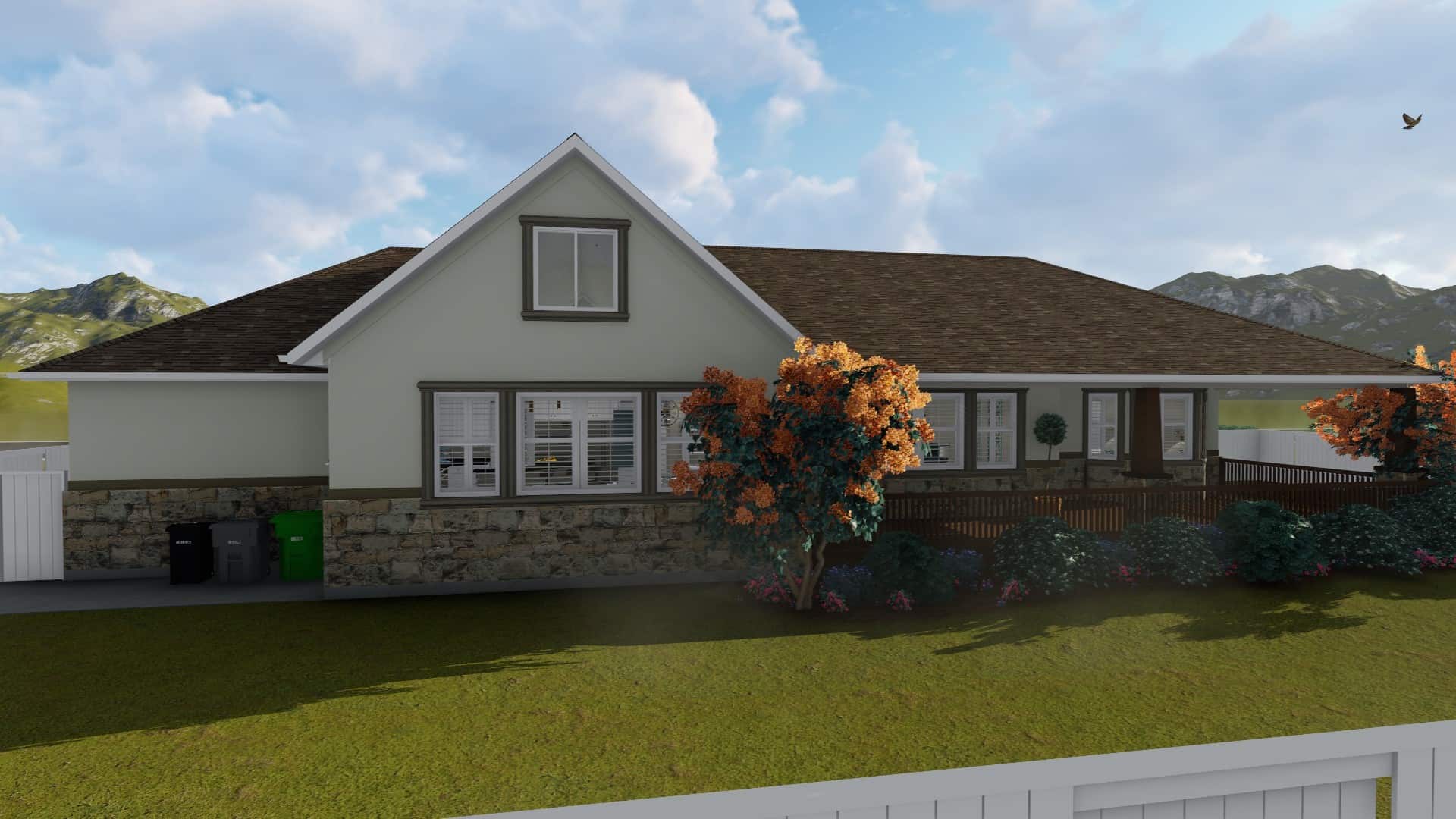 Rear View of this 2-Bedroom, 2712 Sq Ft Plan - 187-1008