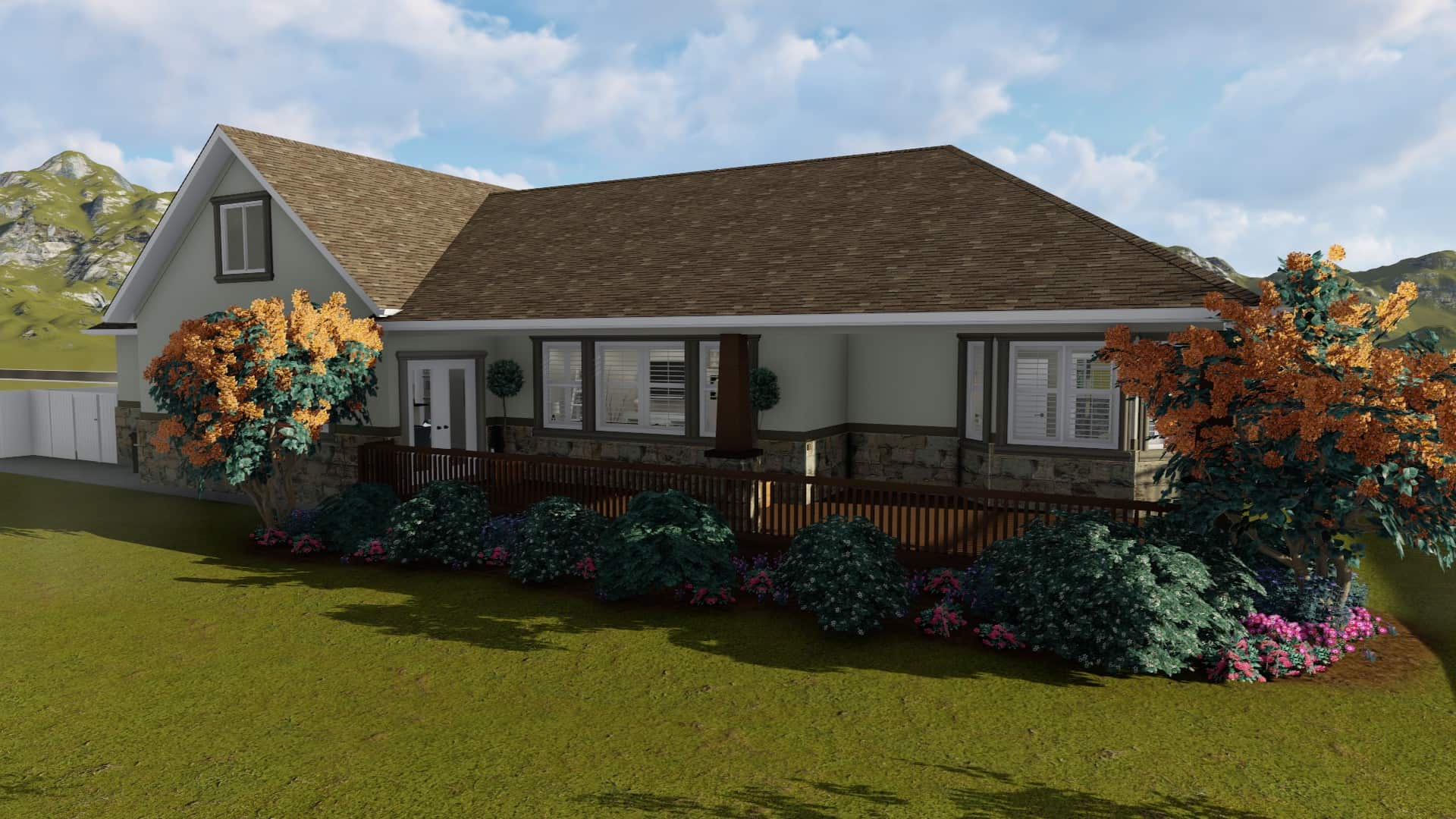 Rear View of this 2-Bedroom, 2712 Sq Ft Plan - 187-1008