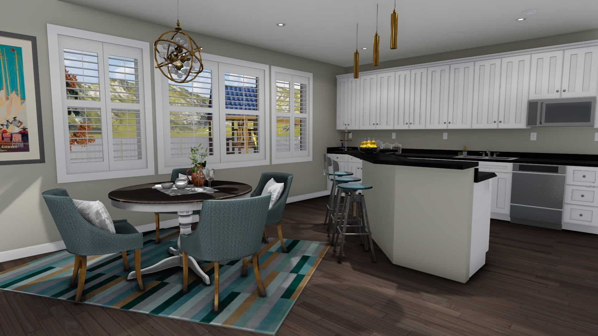 Kitchen: Breakfast Nook of this 2-Bedroom, 2712 Sq Ft Plan - 187-1008