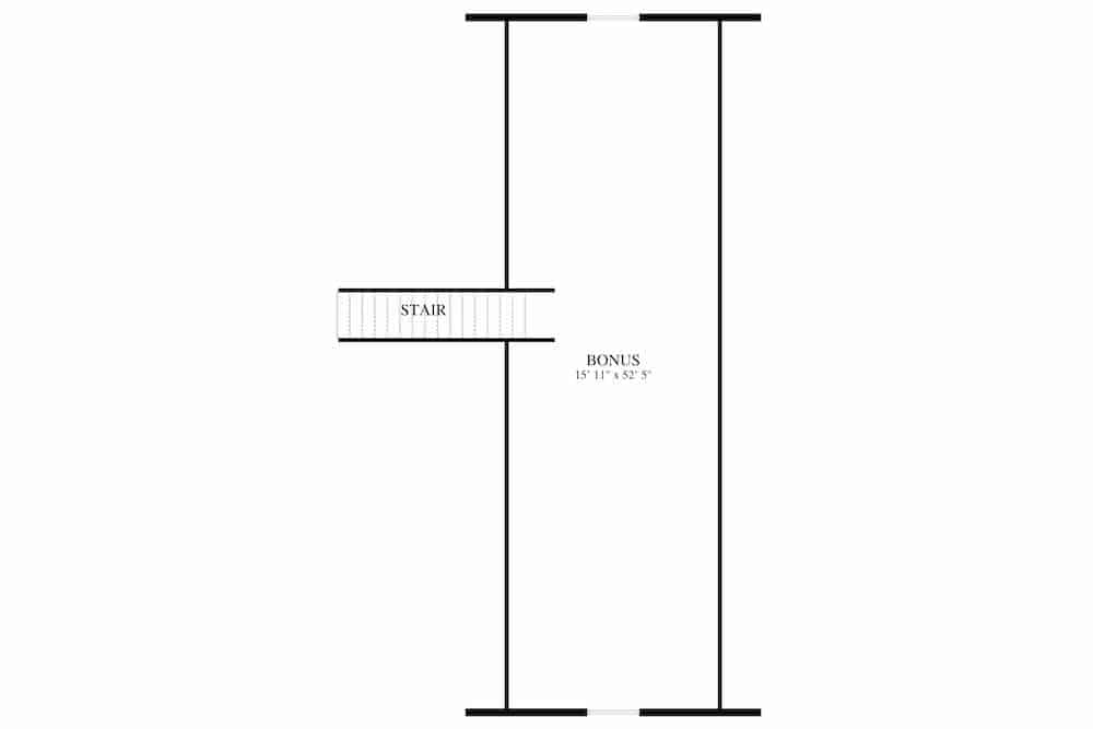 Floor Plan Bonus Room of Traditional Plan #187-1008