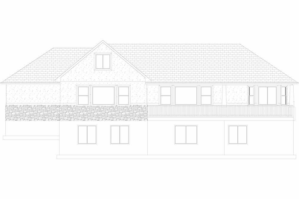 Home Plan Rear Elevation of this 2-Bedroom,2712 Sq Ft Plan -187-1008