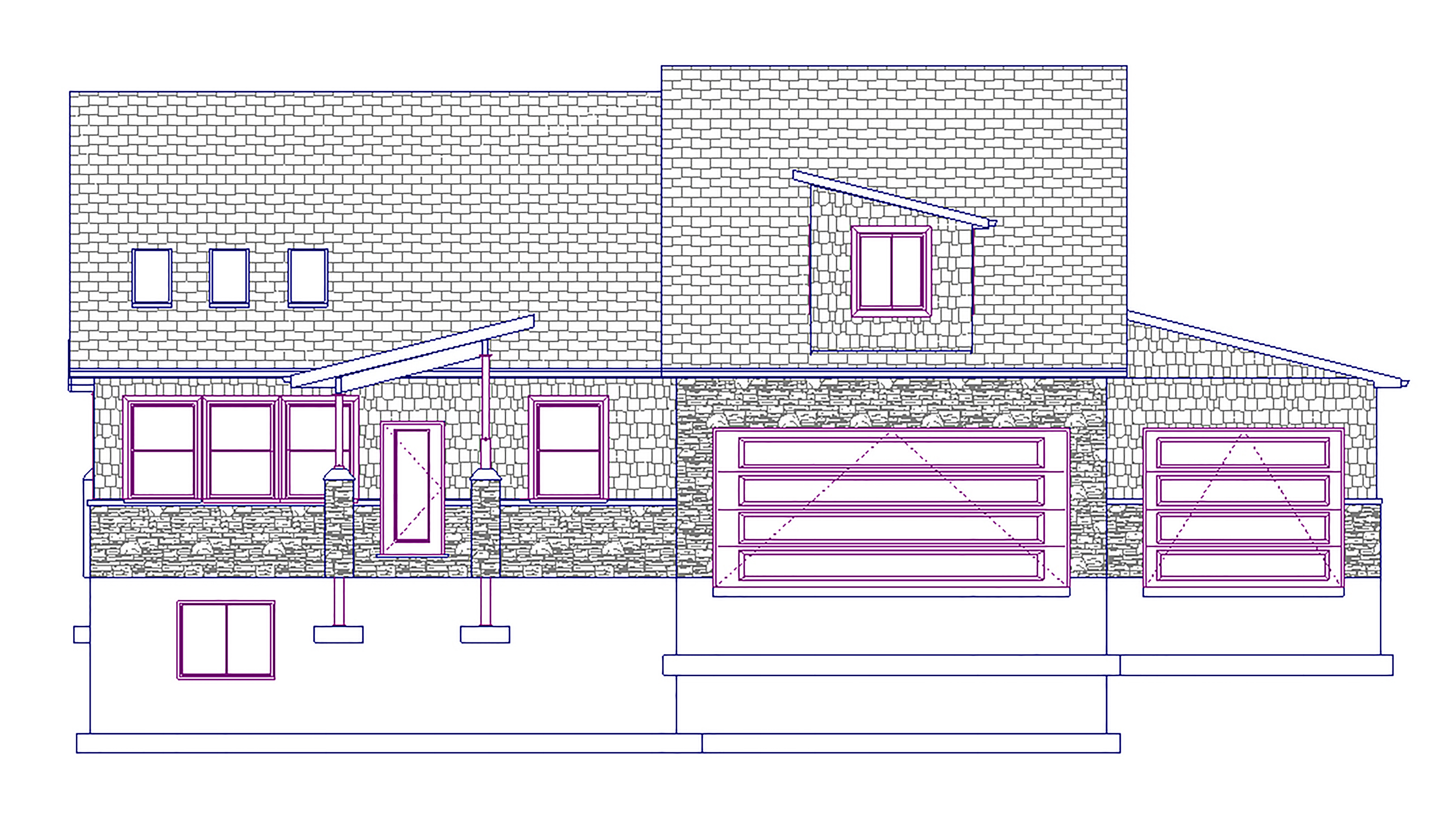 Home Plan Front Elevation of this 3-Bedroom,2368 Sq Ft Plan -187-1012
