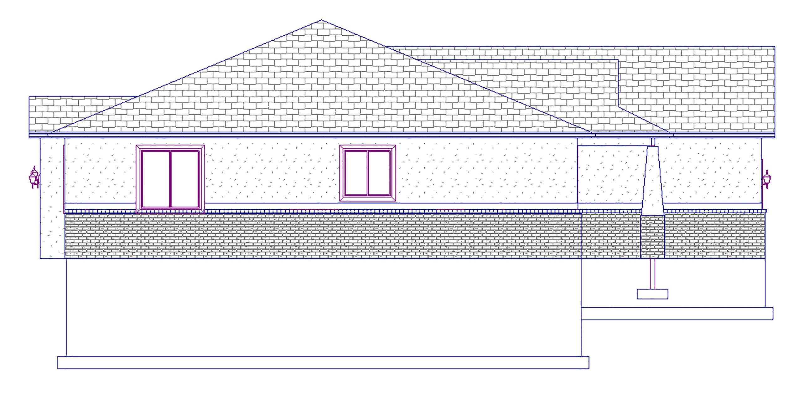 Home Plan Left Elevation of this 5-Bedroom,1553 Sq Ft Plan -187-1015