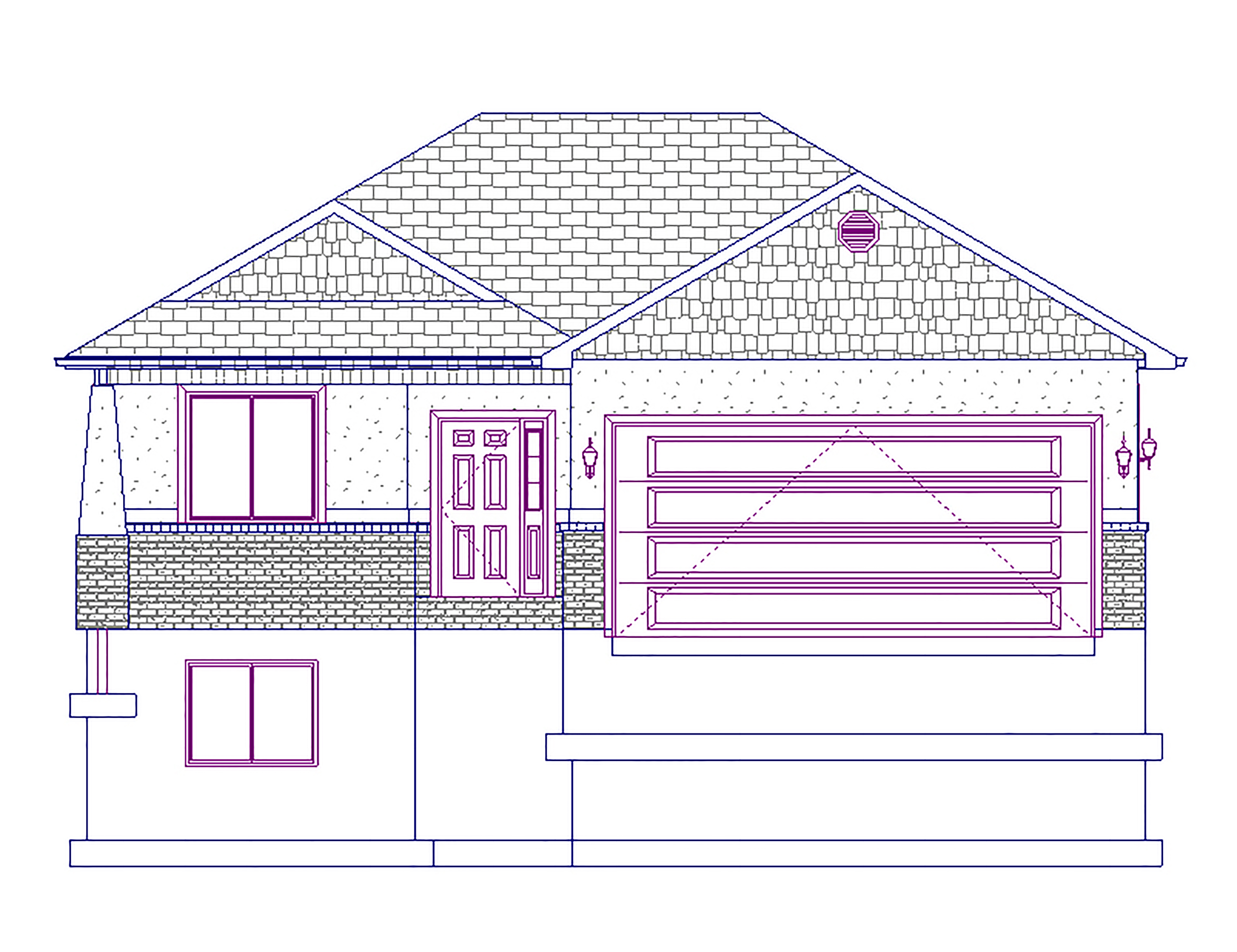 Home Plan Front Elevation of this 5-Bedroom,1553 Sq Ft Plan -187-1015