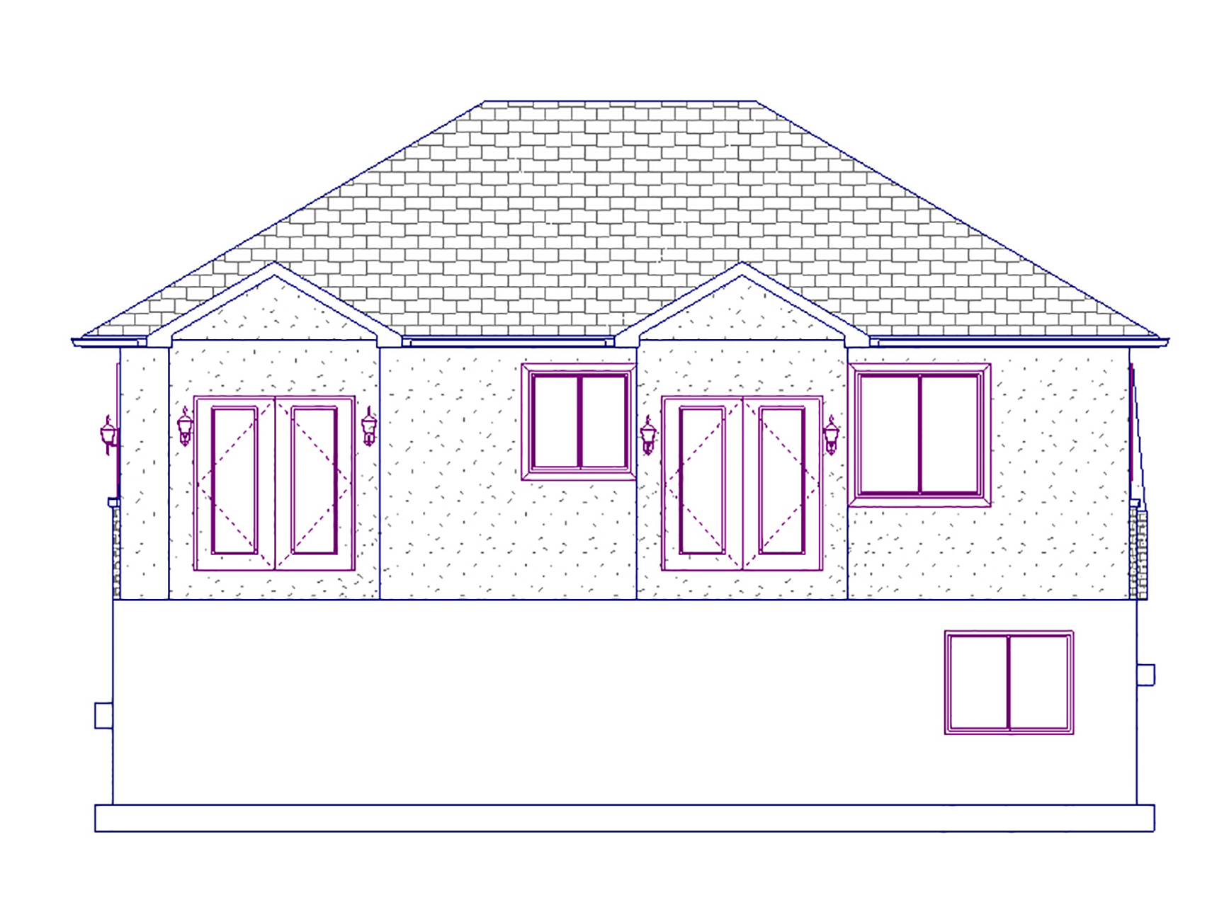 Home Plan Rear Elevation of this 5-Bedroom,1553 Sq Ft Plan -187-1015