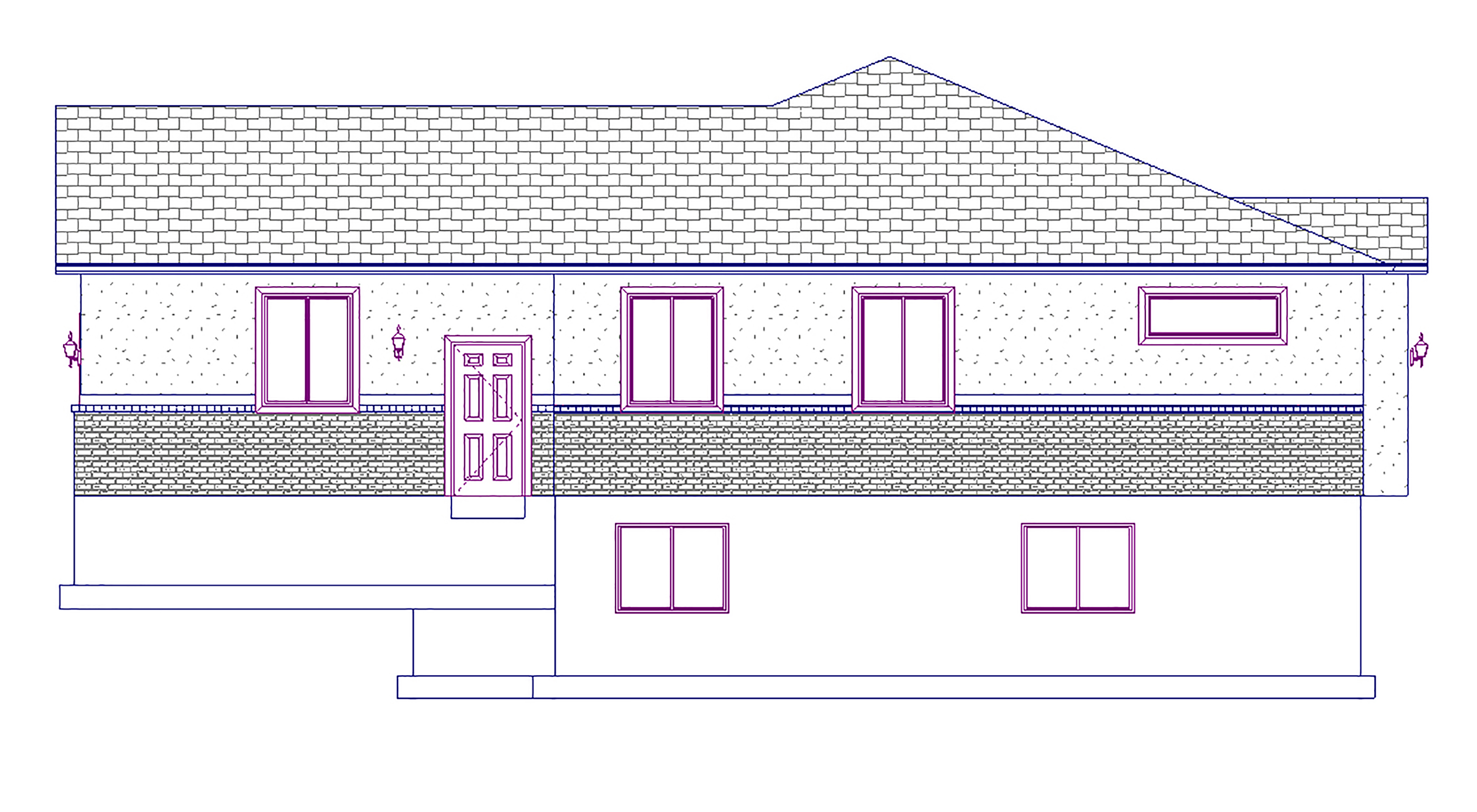 Home Plan Right Elevation of this 5-Bedroom,1553 Sq Ft Plan -187-1015