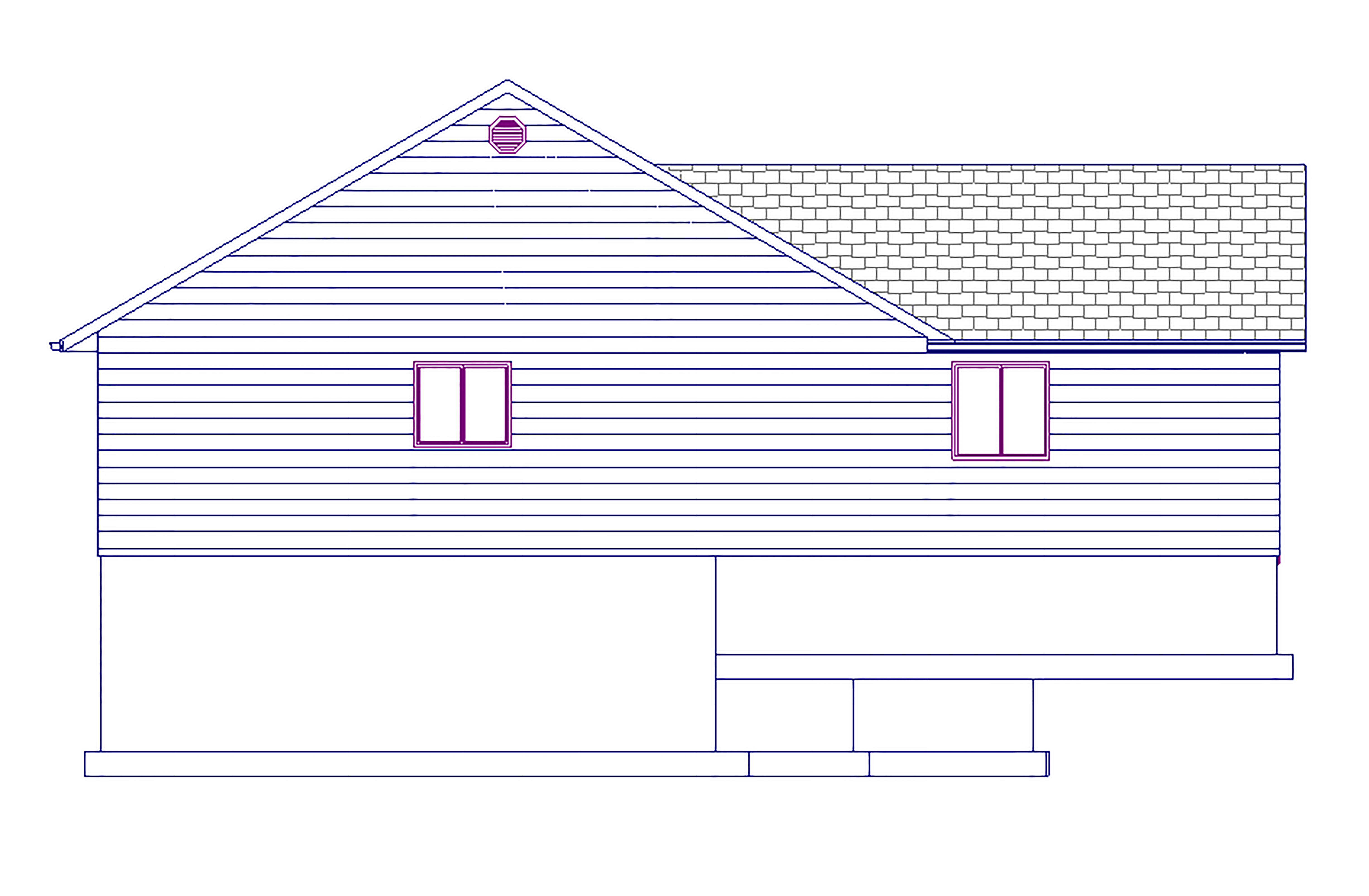 Home Plan Left Elevation of this 5-Bedroom,1579 Sq Ft Plan -187-1023