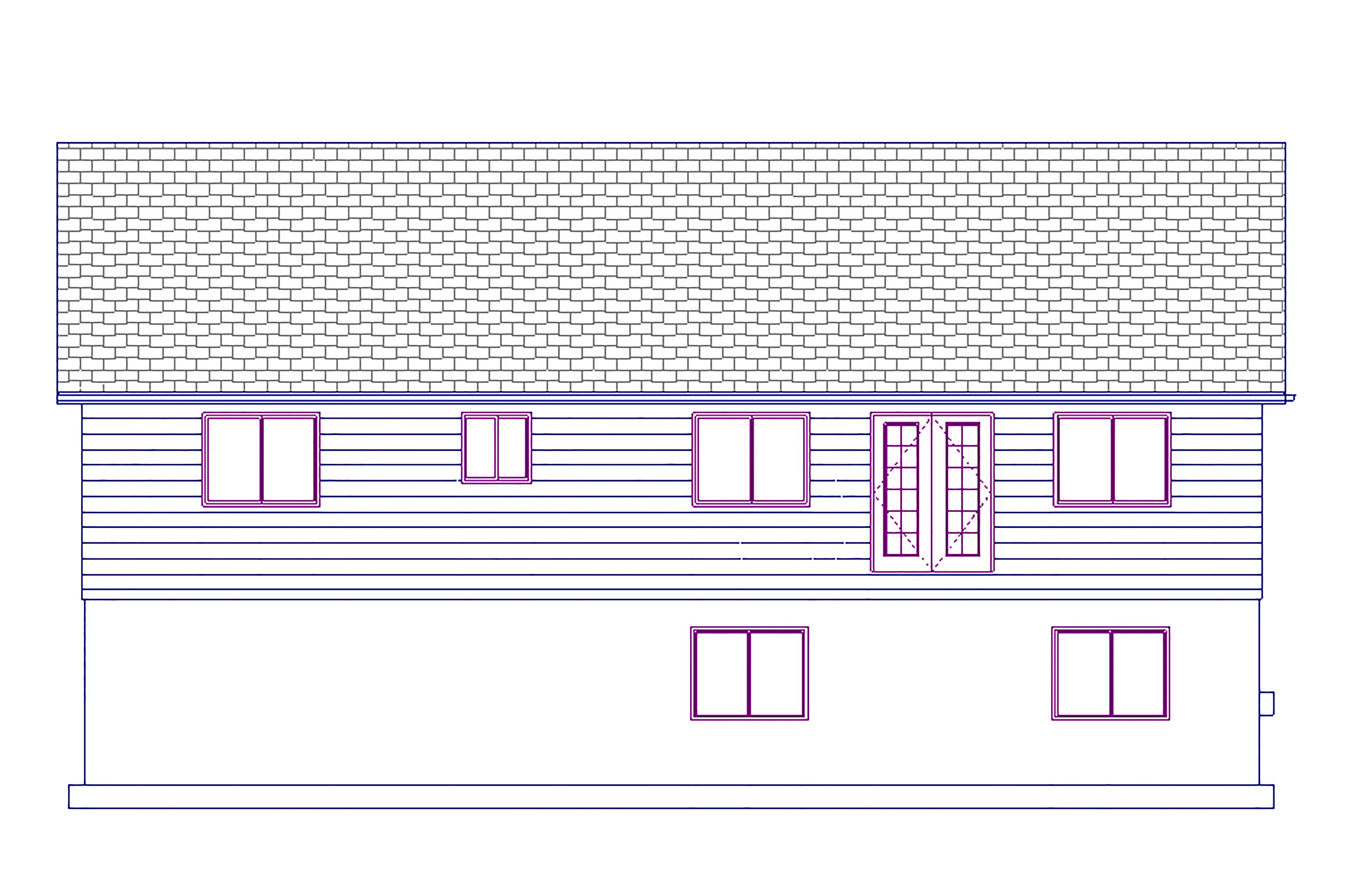 Home Plan Rear Elevation of this 5-Bedroom,1579 Sq Ft Plan -187-1023