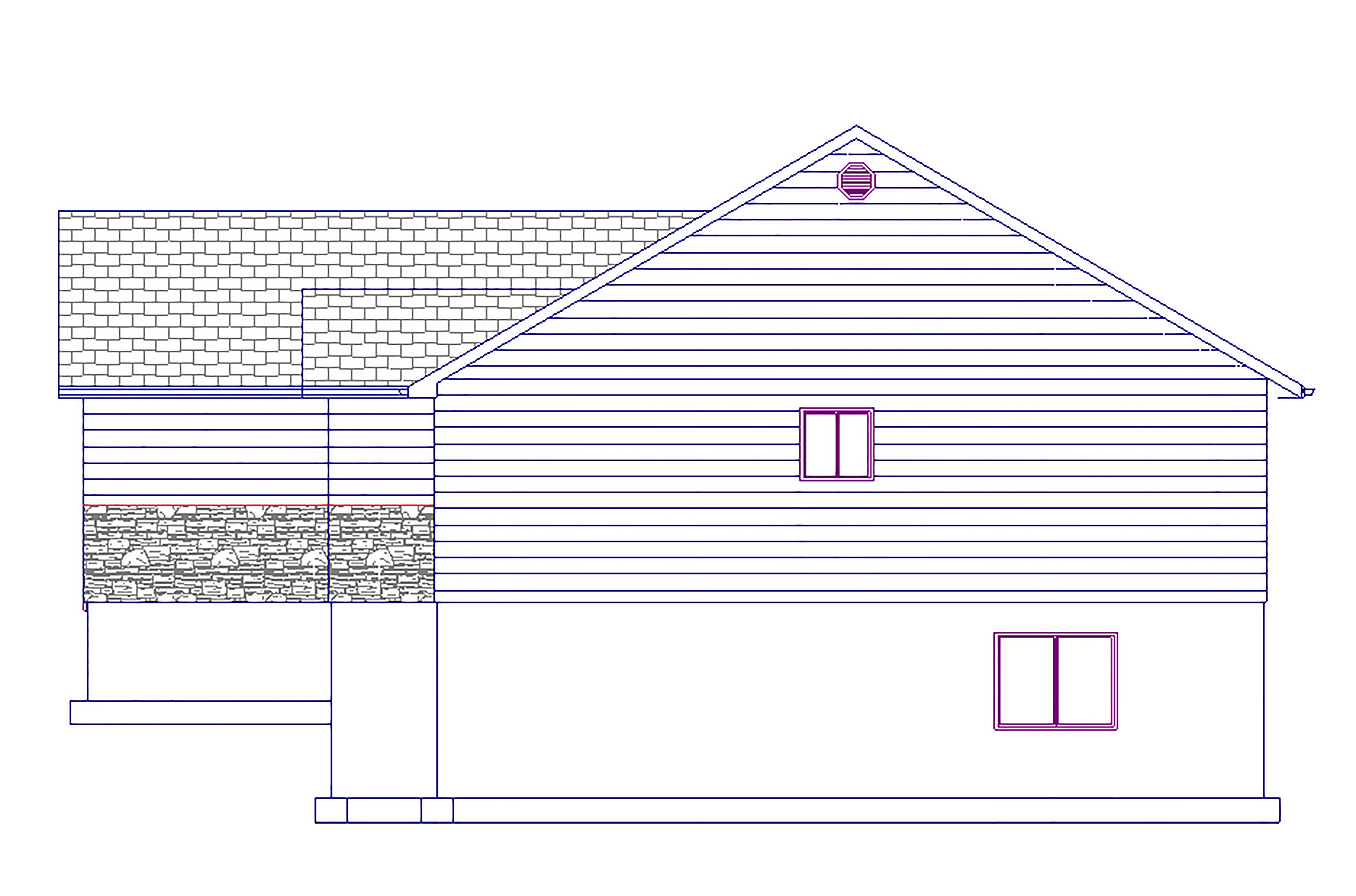 Home Plan Right Elevation of this 5-Bedroom,1579 Sq Ft Plan -187-1023