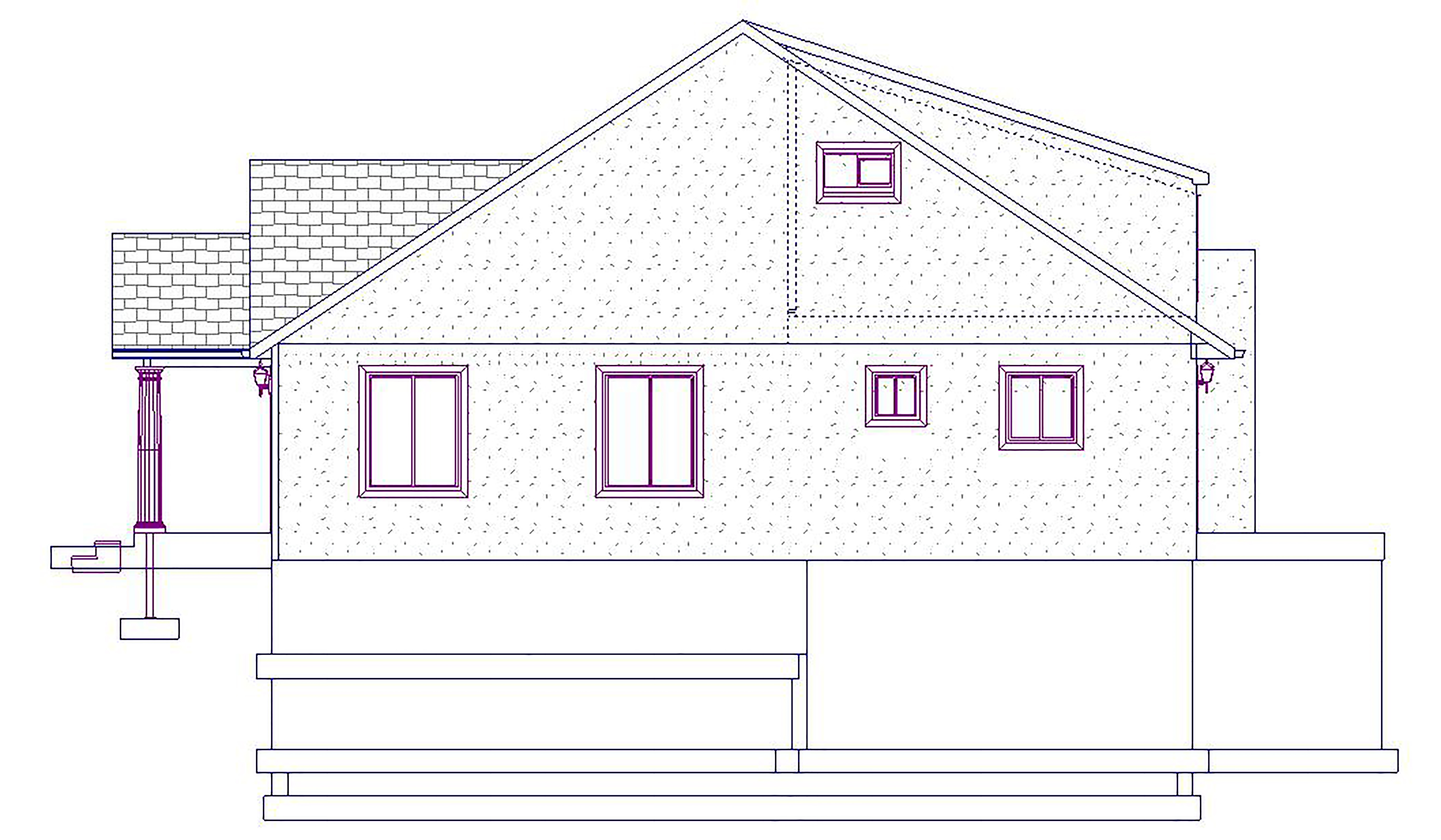 Home Plan Right Elevation of this 5-Bedroom,2920 Sq Ft Plan -187-1025