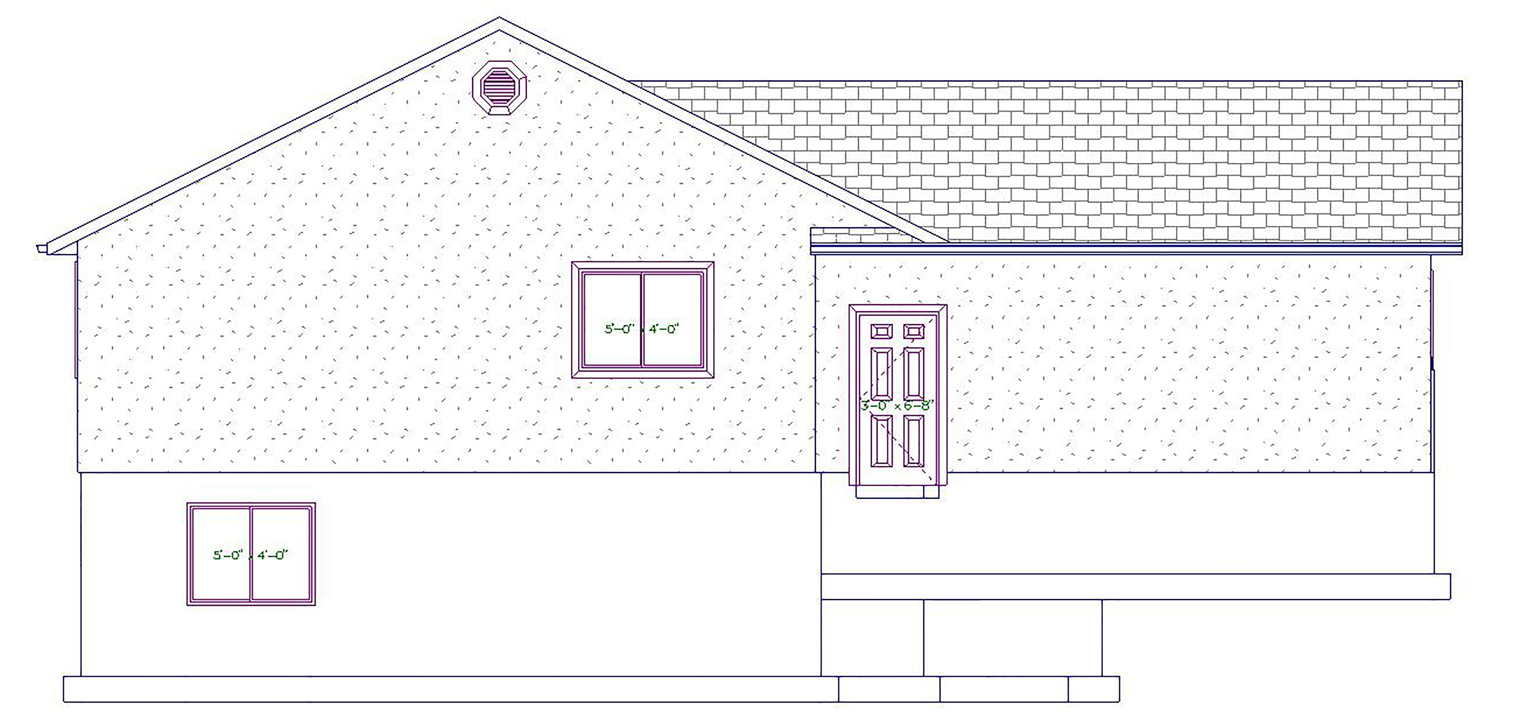 Home Plan Left Elevation of this 5-Bedroom,1462 Sq Ft Plan -187-1026