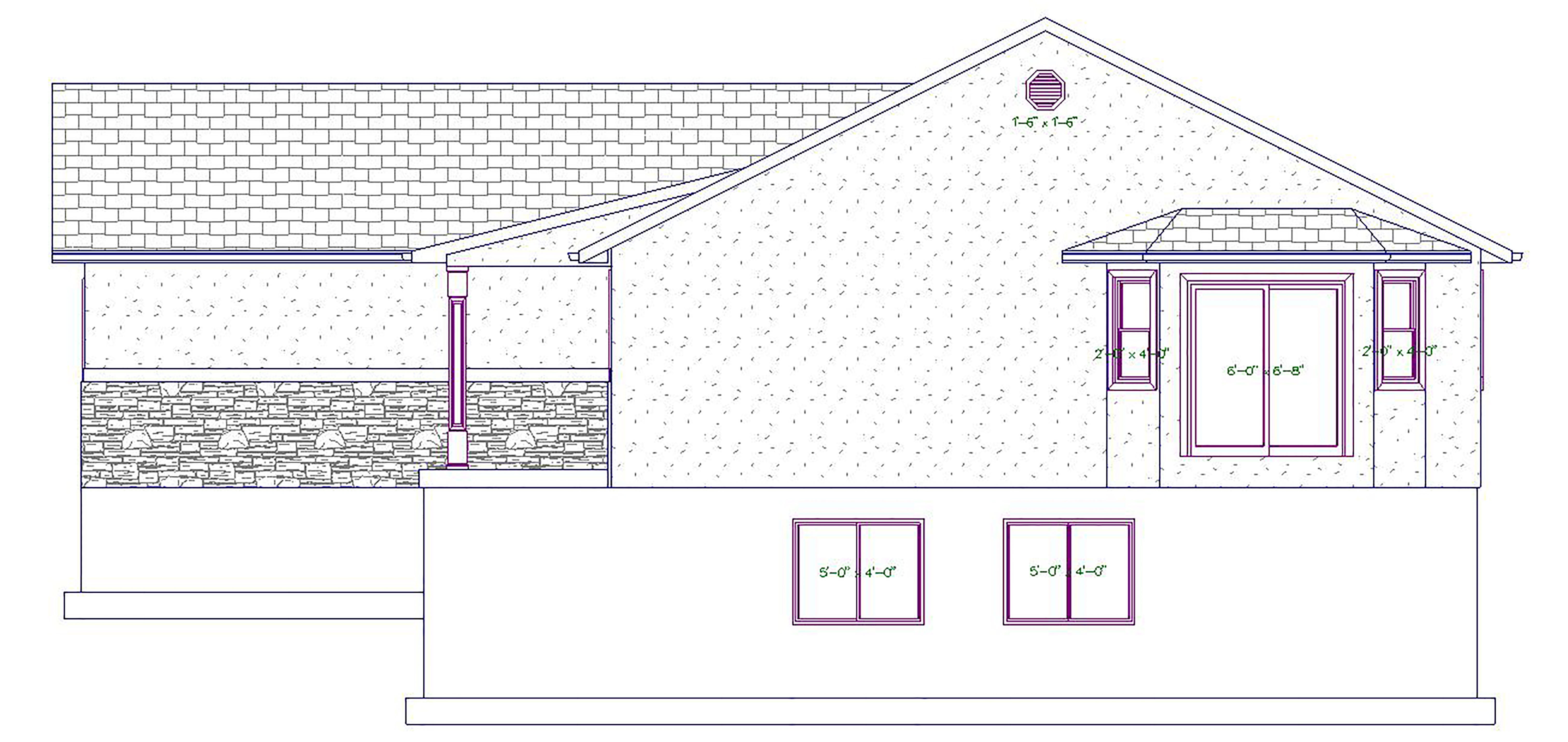 Home Plan Right Elevation of this 5-Bedroom,1462 Sq Ft Plan -187-1026