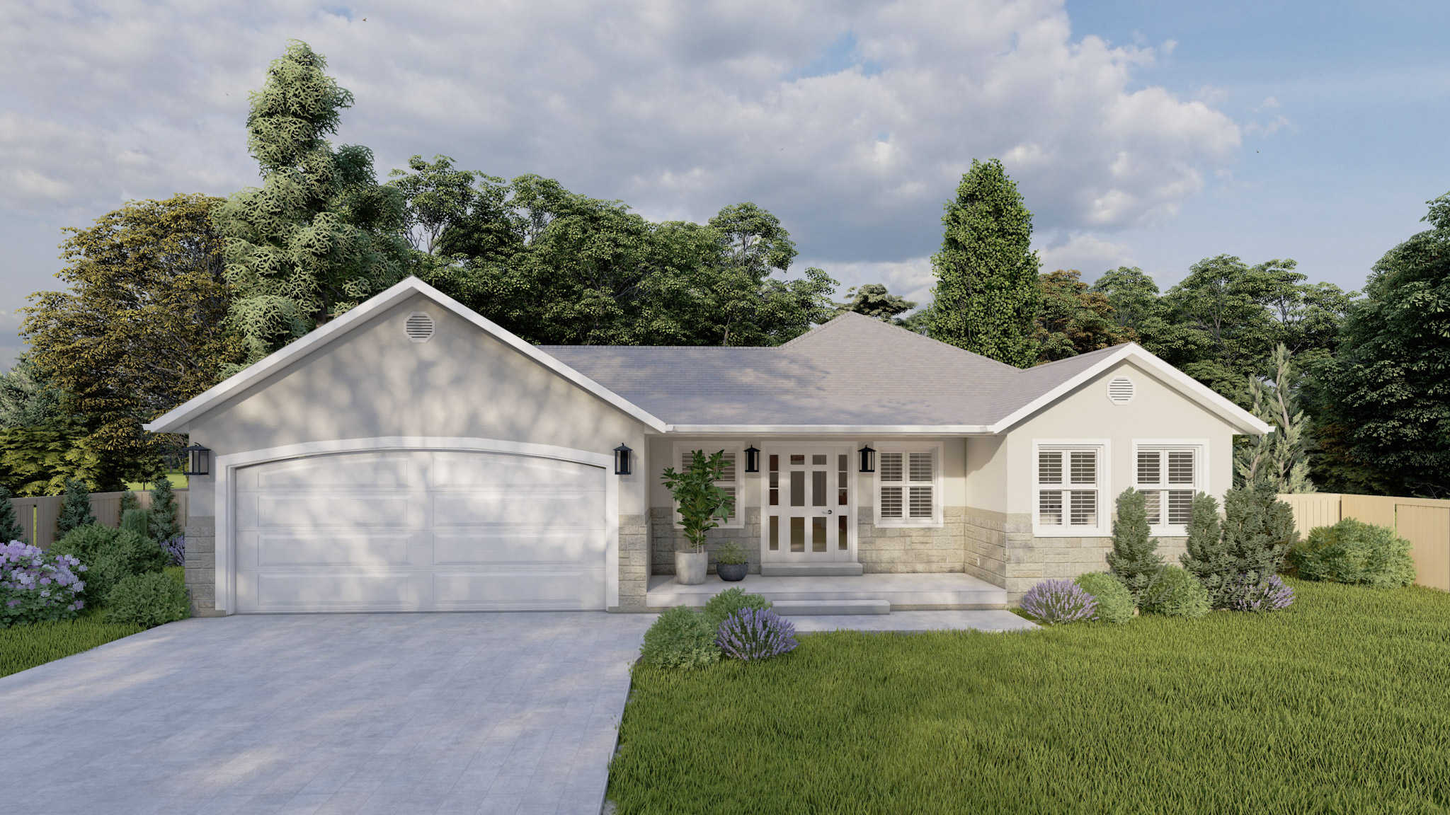 The Plan Collection: Front Elevation of Traditional House # 187-1027