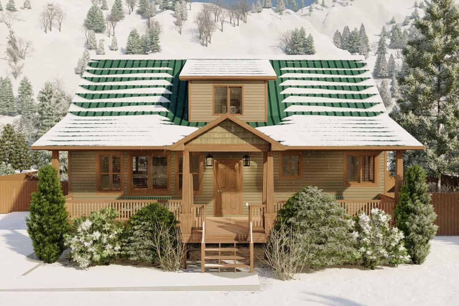 Front View of this 5-Bedroom, 1868 Sq Ft Plan - 187-1029
