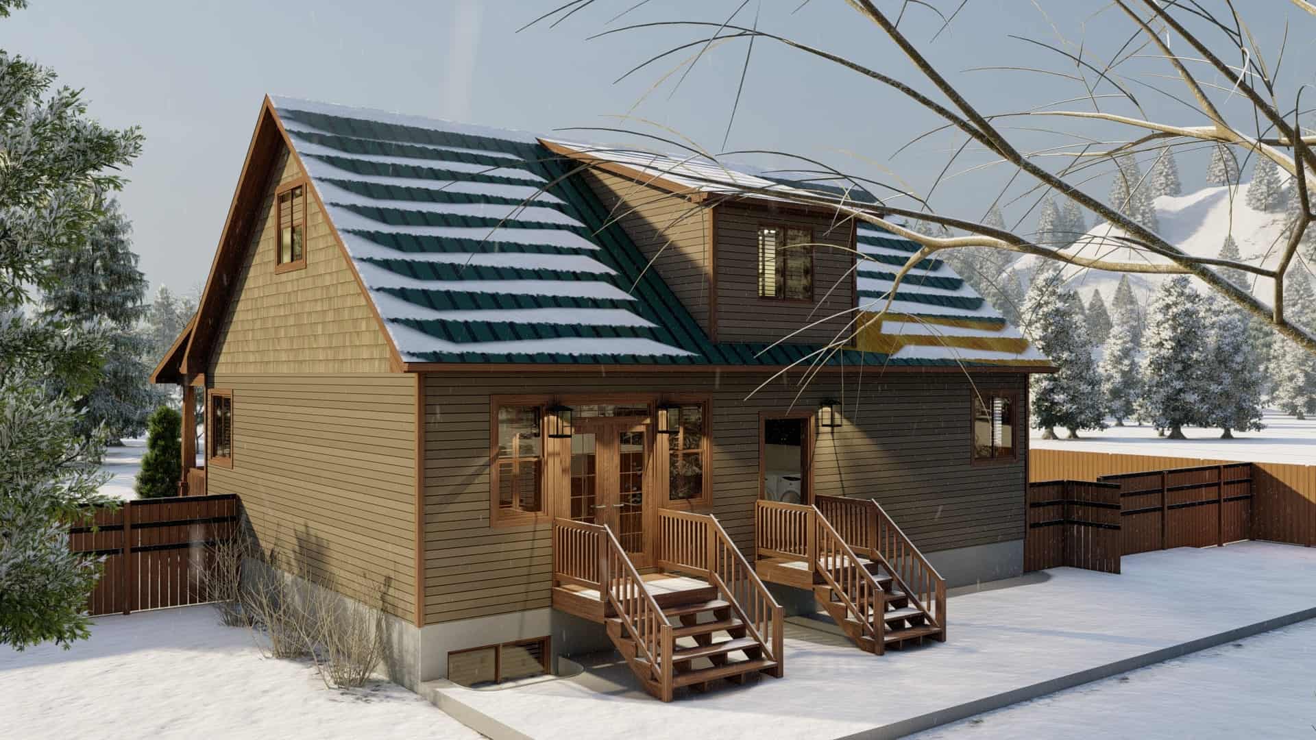 Rear View of this 5-Bedroom, 1868 Sq Ft Plan - 187-1029