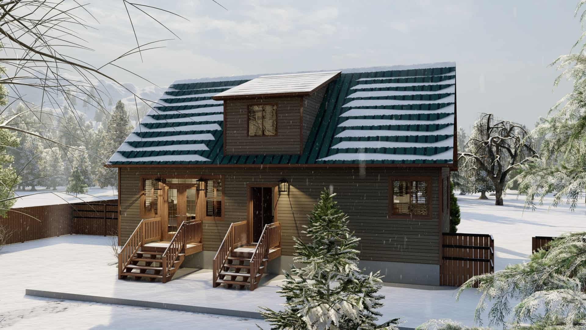 Rear View of this 5-Bedroom, 1868 Sq Ft Plan - 187-1029