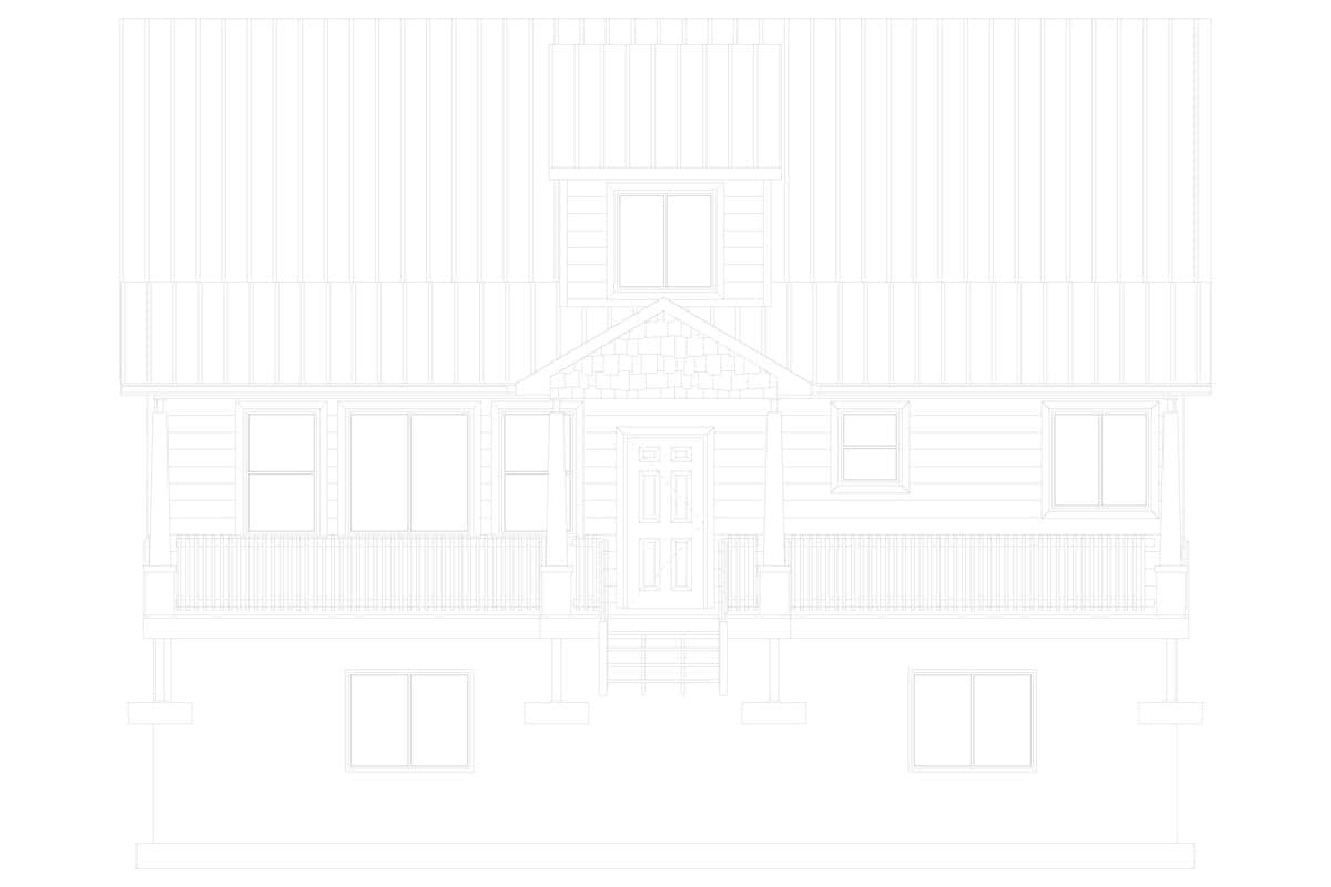 Home Plan Front Elevation of this 5-Bedroom,1868 Sq Ft Plan -187-1029