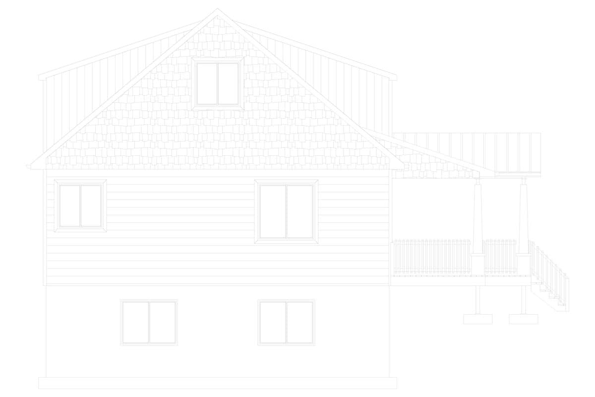 Home Plan Left Elevation of this 5-Bedroom,1868 Sq Ft Plan -187-1029