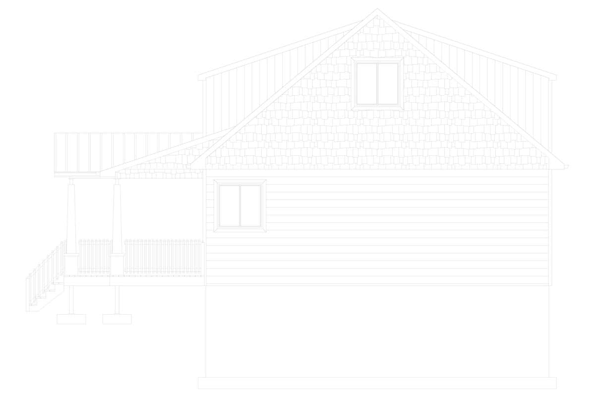 Home Plan Right Elevation of this 5-Bedroom,1868 Sq Ft Plan -187-1029