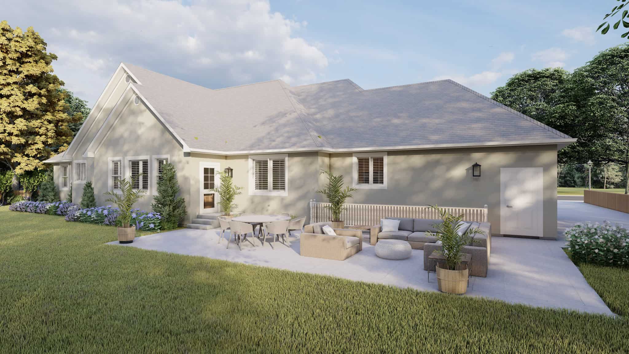 Rear View of this 5-Bedroom,2576 Sq Ft Plan -187-1031