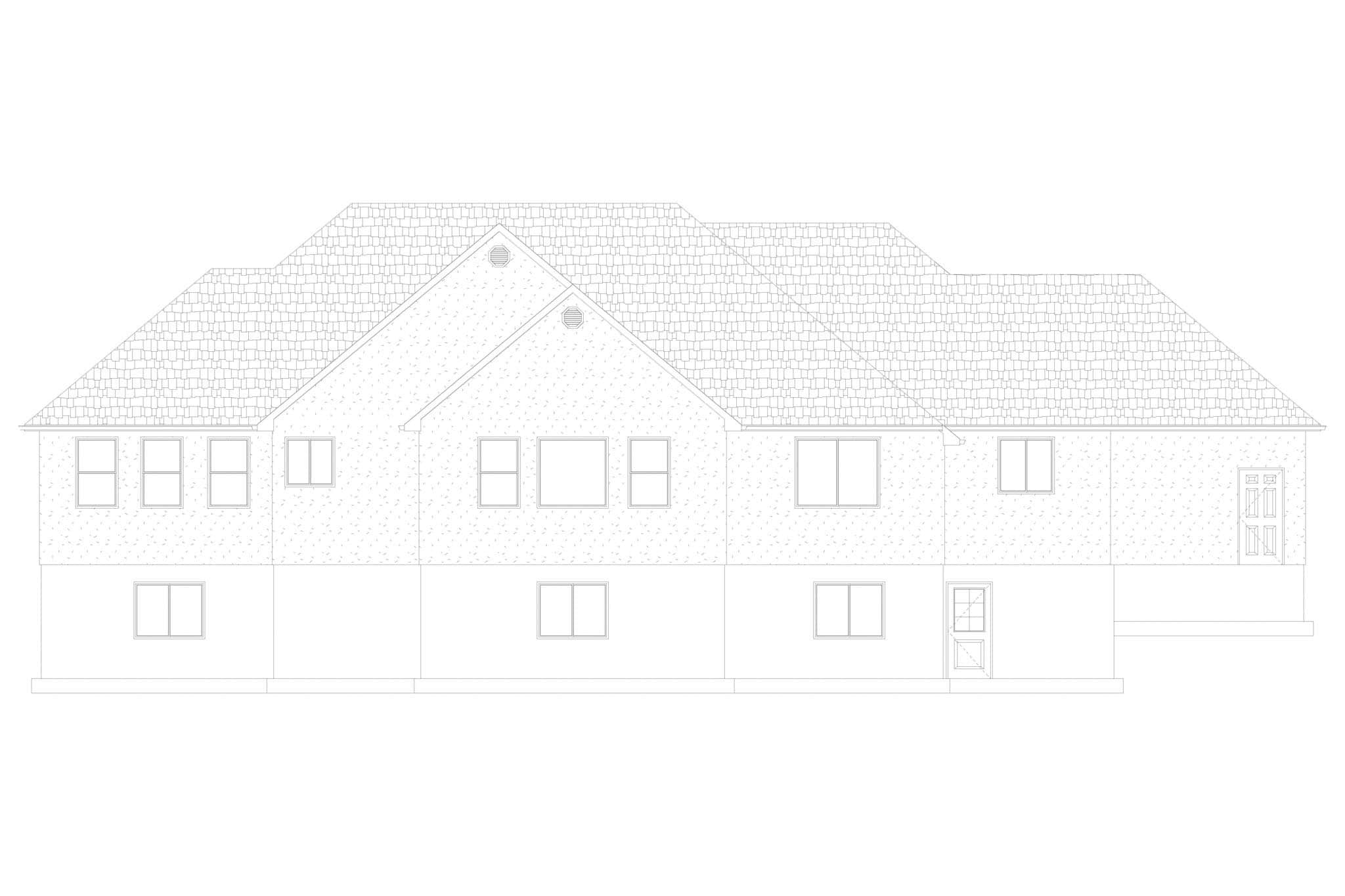 Home Plan Rear Elevation of this 5-Bedroom,2576 Sq Ft Plan -187-1031