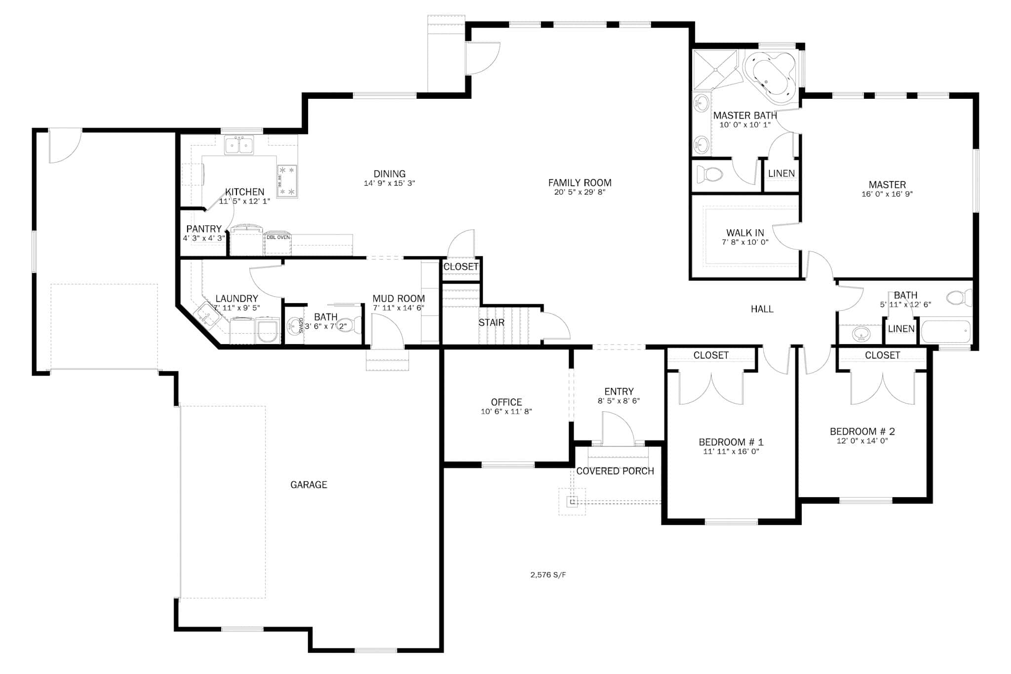 Main Level of Traditional Plan #187-1031