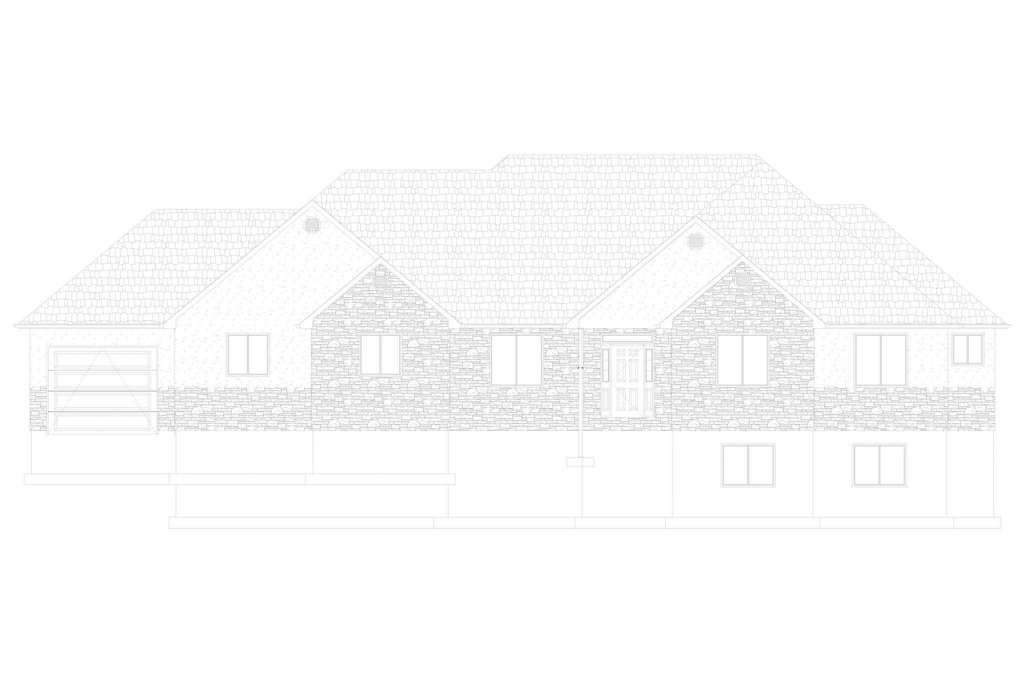 Home Plan Front Elevation of this 5-Bedroom,2576 Sq Ft Plan -187-1031