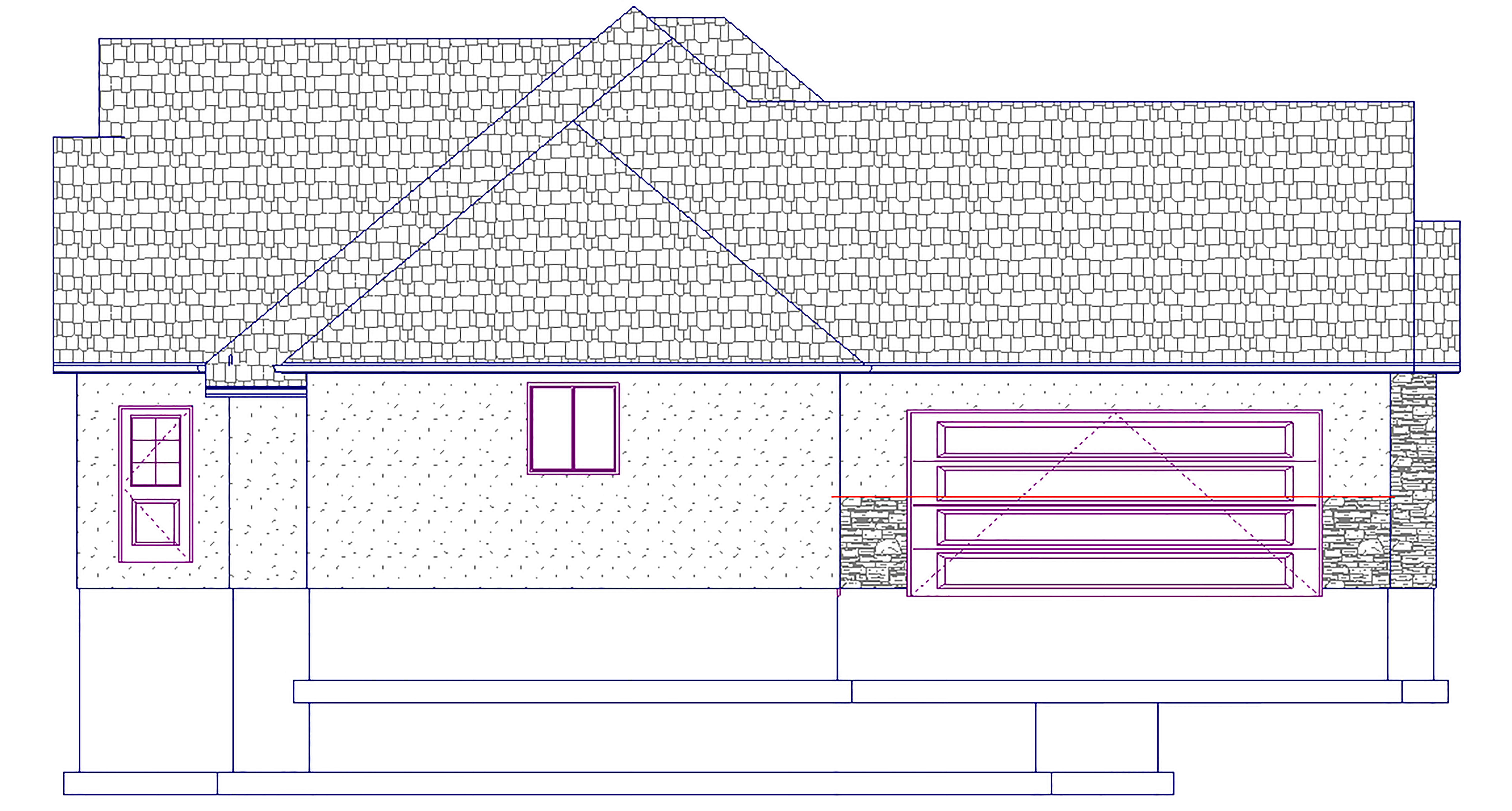 Home Plan Left Elevation of this 5-Bedroom,2576 Sq Ft Plan -187-1031