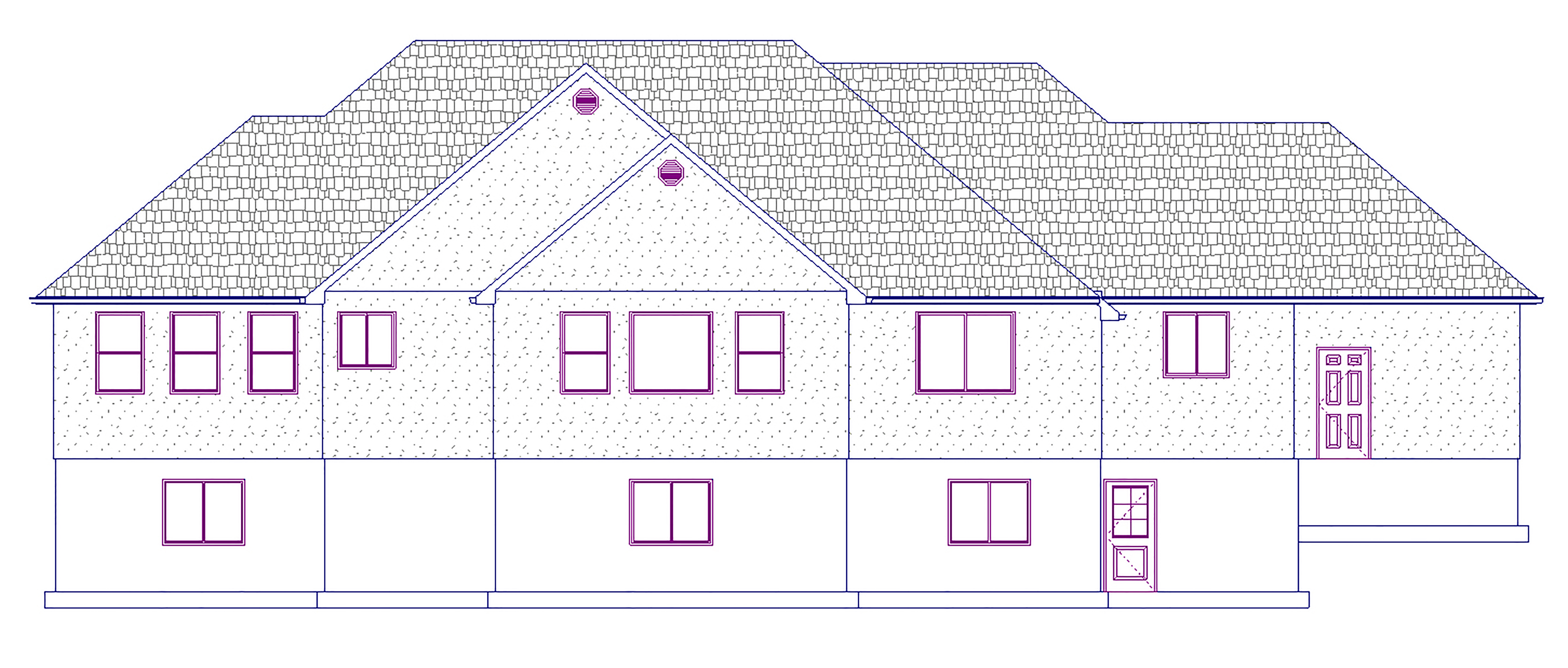 Home Plan Rear Elevation of this 5-Bedroom,2576 Sq Ft Plan -187-1031