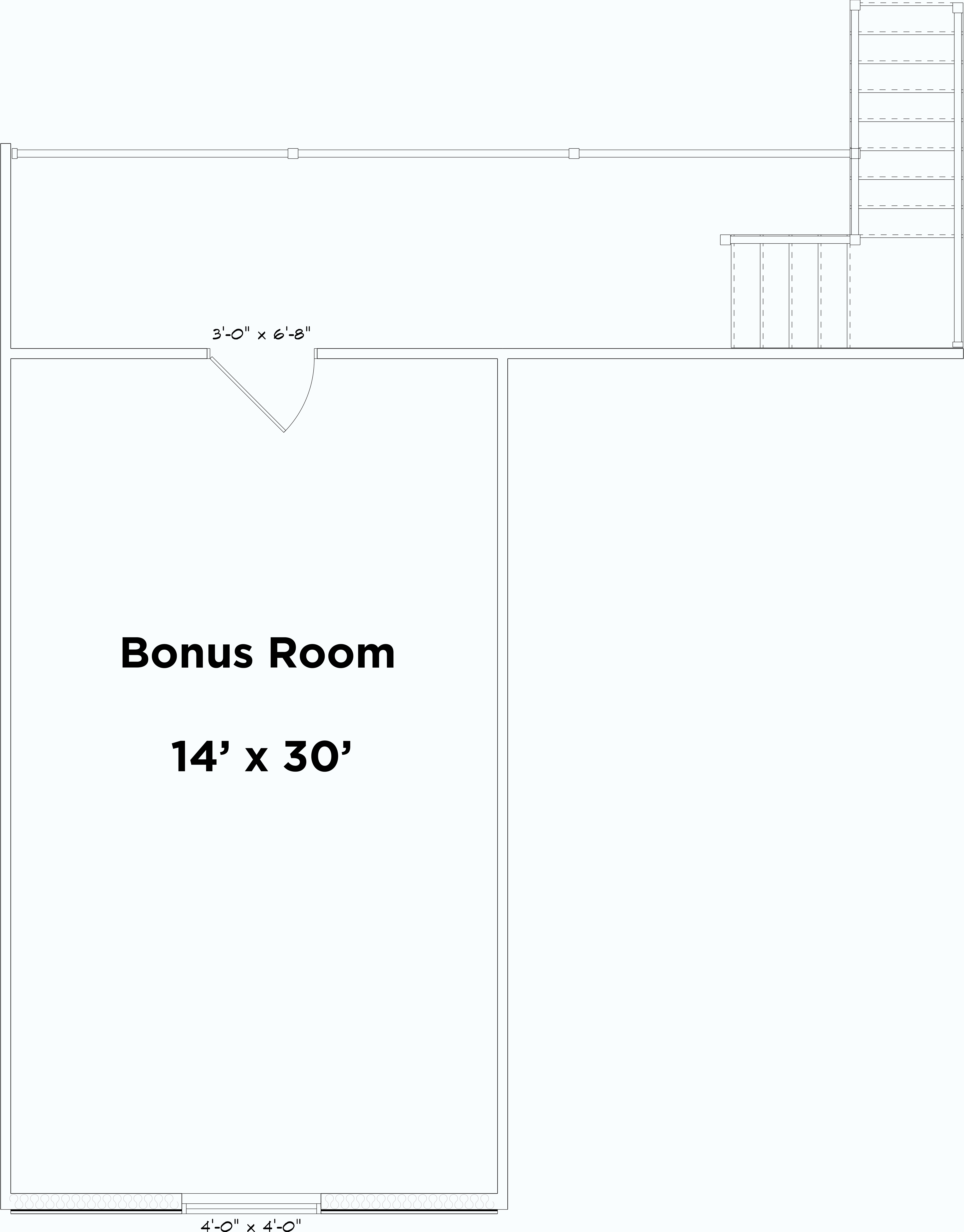 Floor Plan Bonus Room of Traditional Plan #187-1045