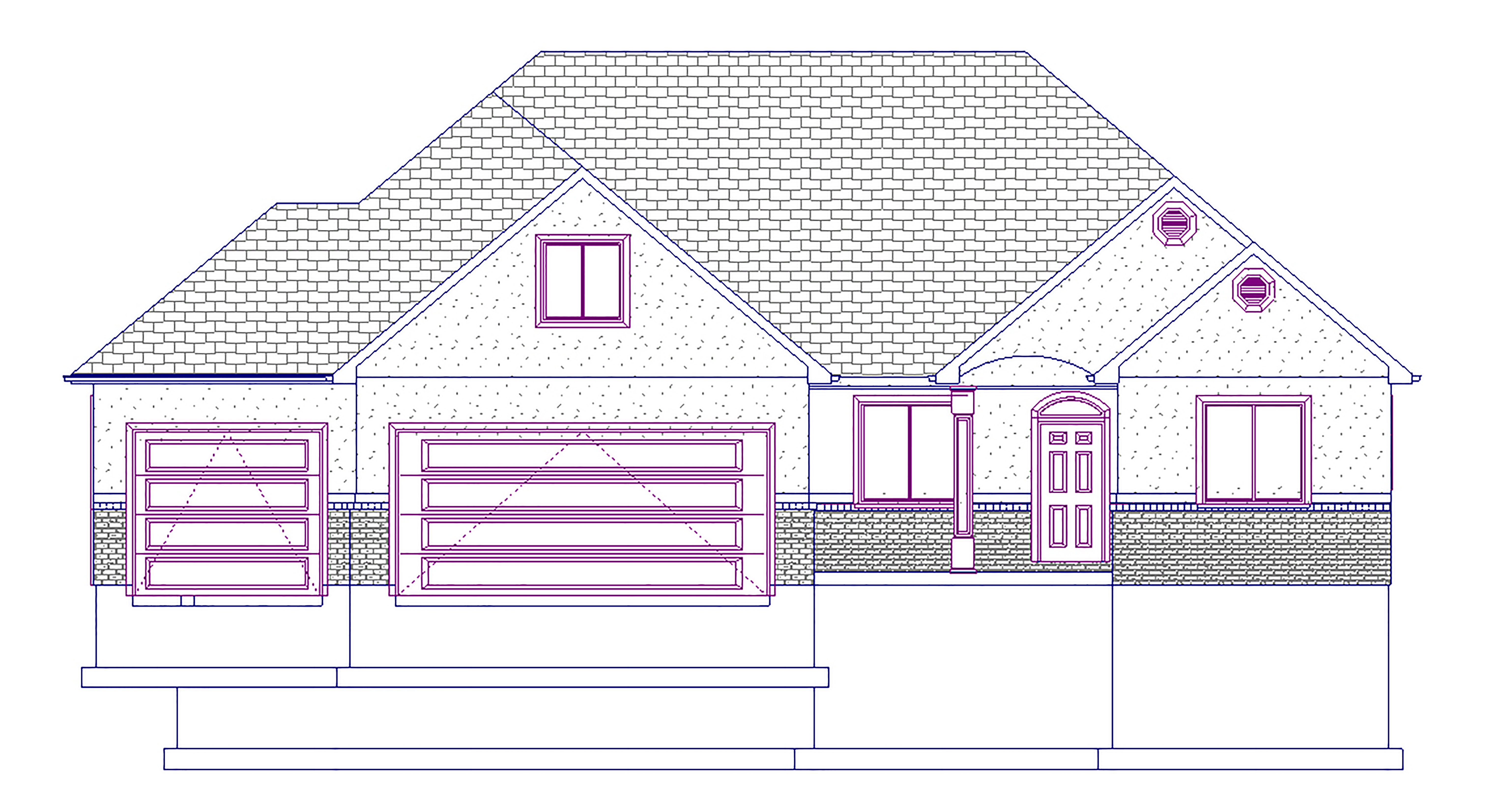 Home Plan Front Elevation of this 6-Bedroom,2481 Sq Ft Plan -187-1045