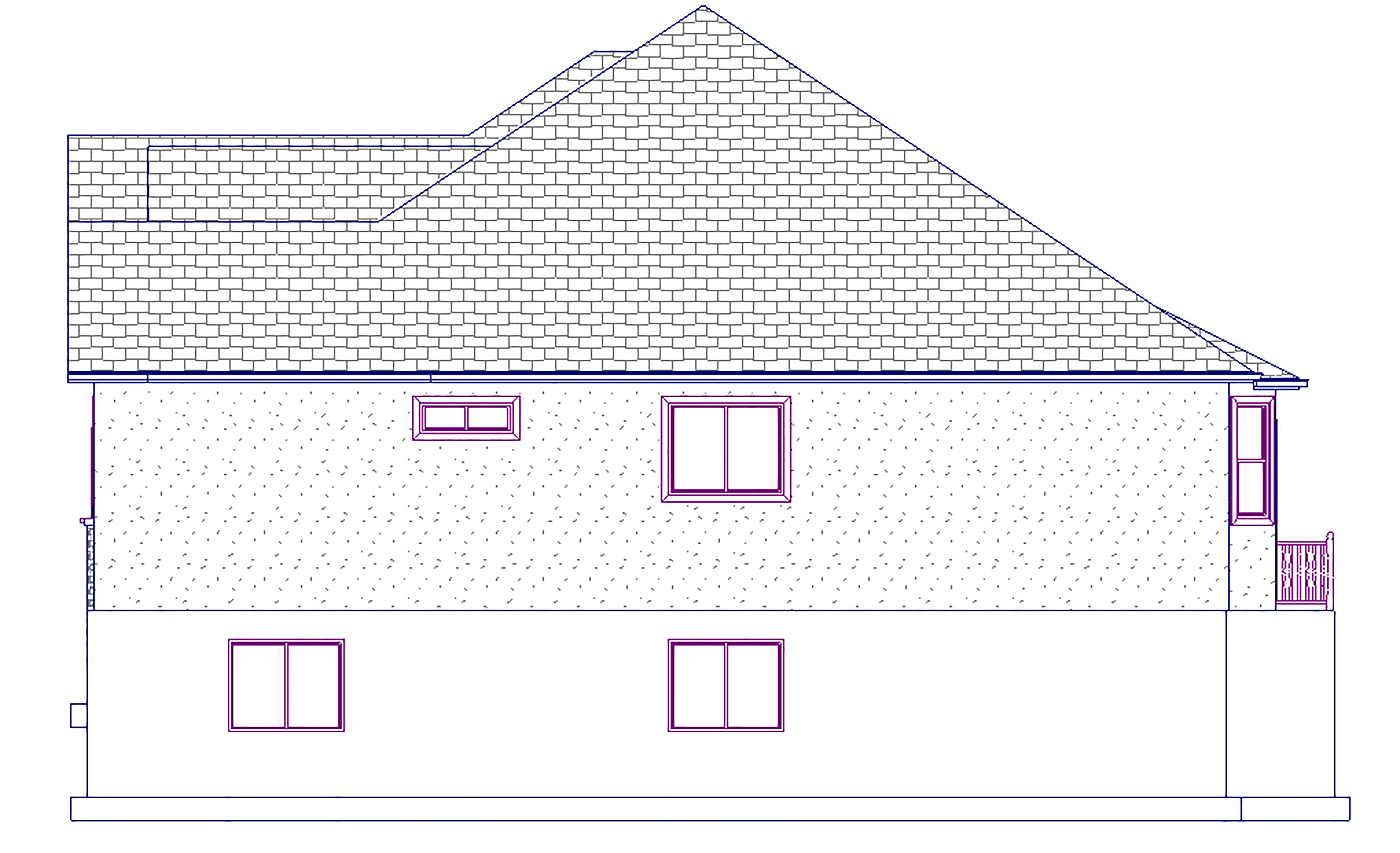 Home Plan Right Elevation of this 6-Bedroom,2481 Sq Ft Plan -187-1045