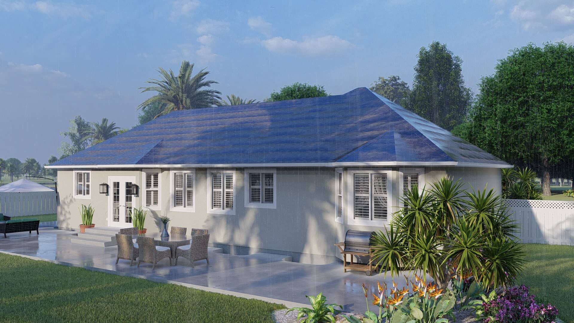 Rear View of this 3-Bedroom, 1555 Sq Ft Plan - 187-1048