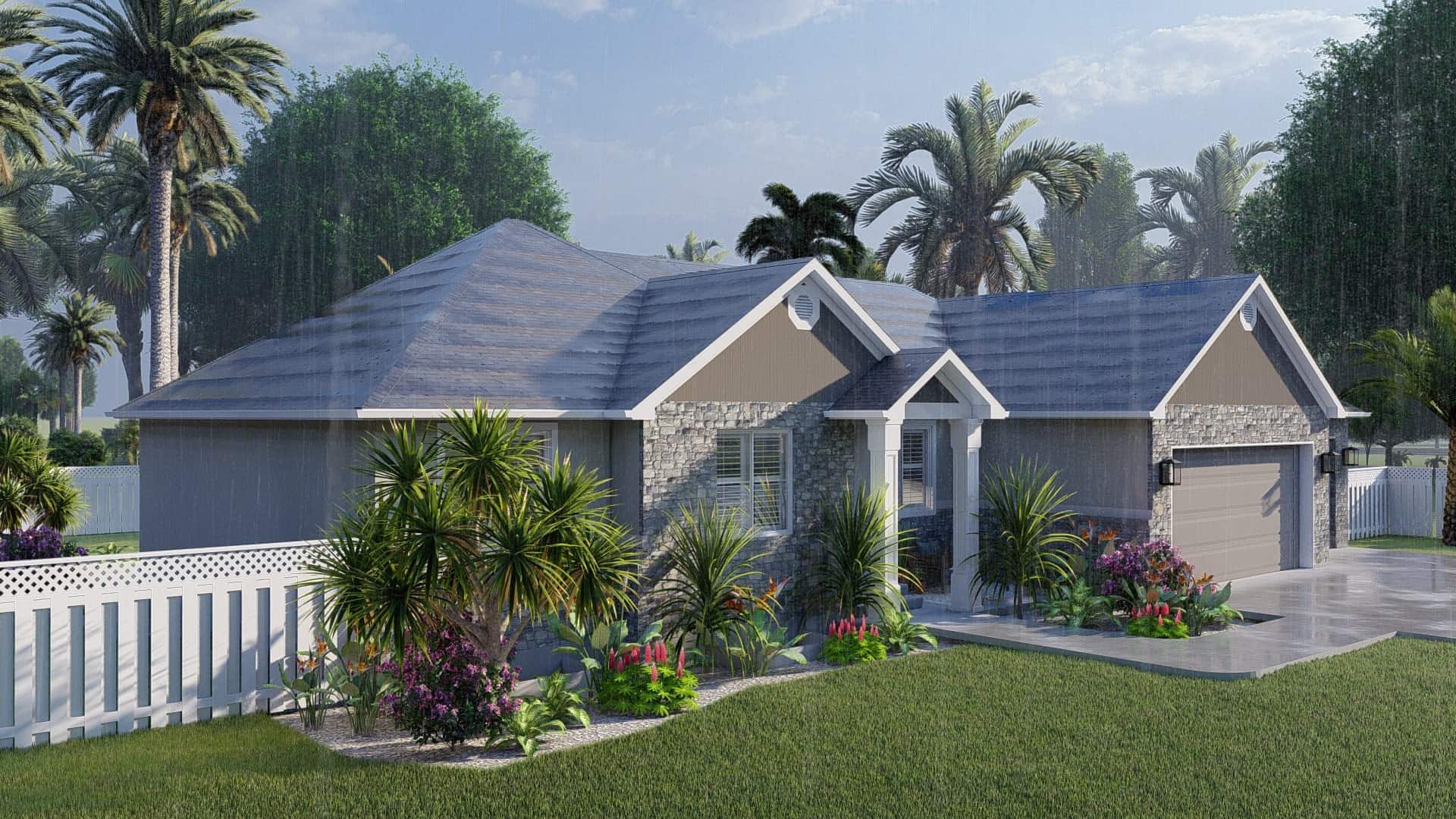Left Side View of this 3-Bedroom, 1555 Sq Ft Plan - 187-1048