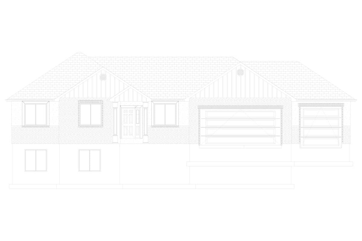 Home Plan Front Elevation of this 5-Bedroom,1555 Sq Ft Plan -187-1048