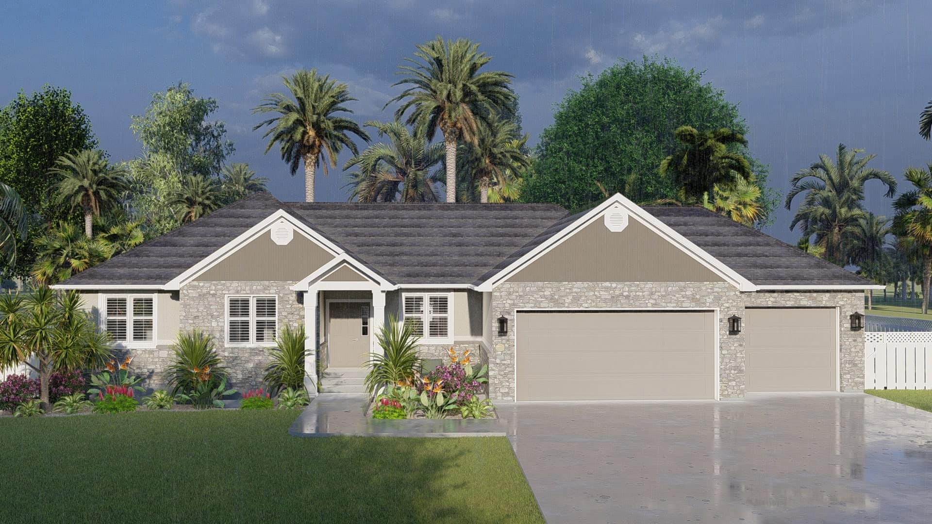 Front View of this 3-Bedroom, 1555 Sq Ft Plan - 187-1048