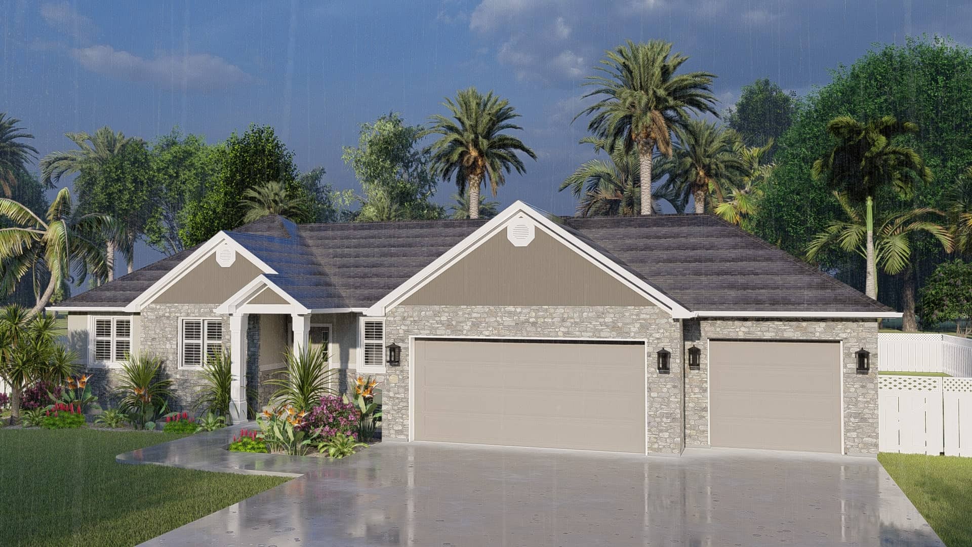 Garage of this 3-Bedroom, 1555 Sq Ft Plan - 187-1048