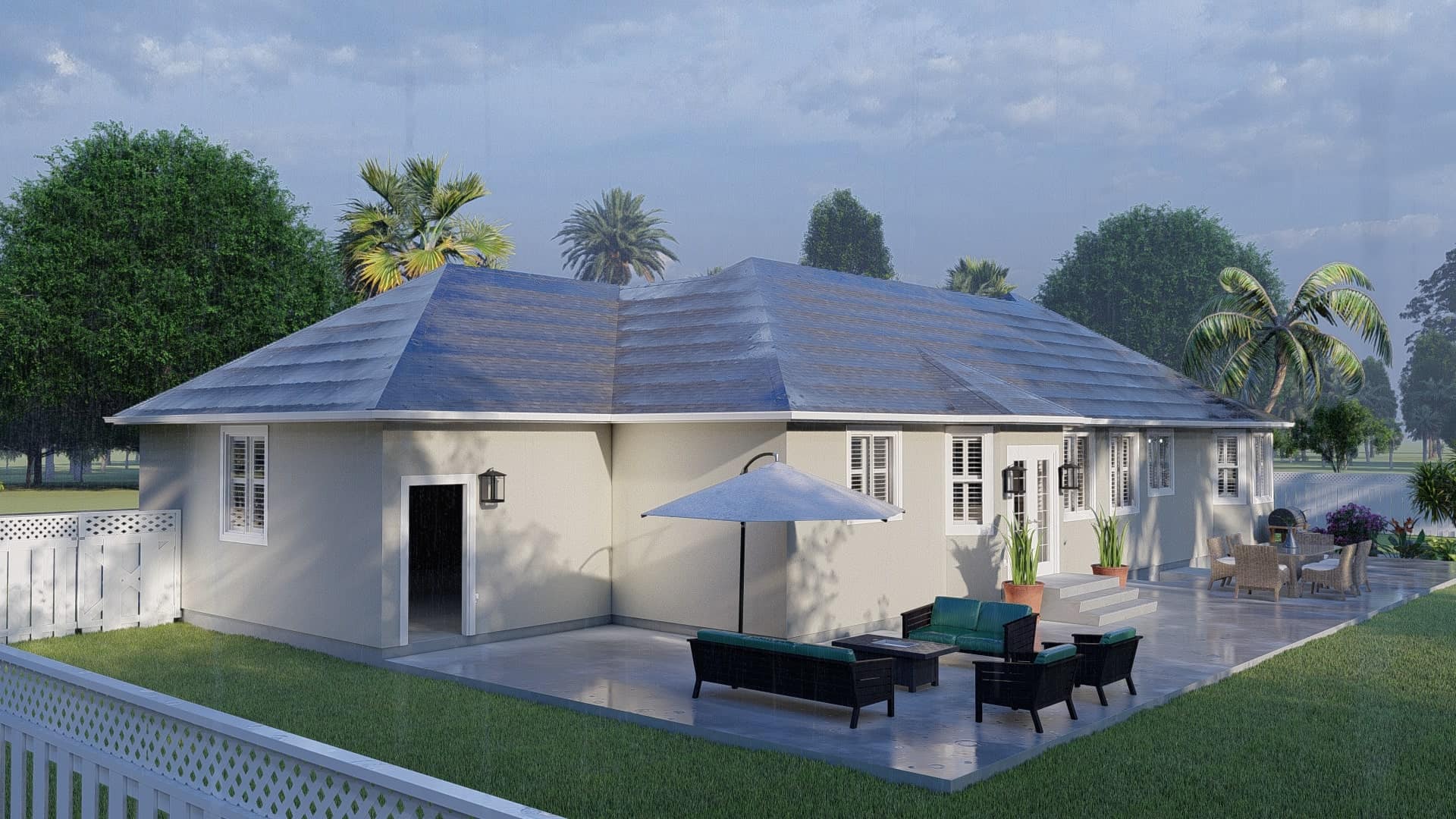 Rear View of this 3-Bedroom, 1555 Sq Ft Plan - 187-1048