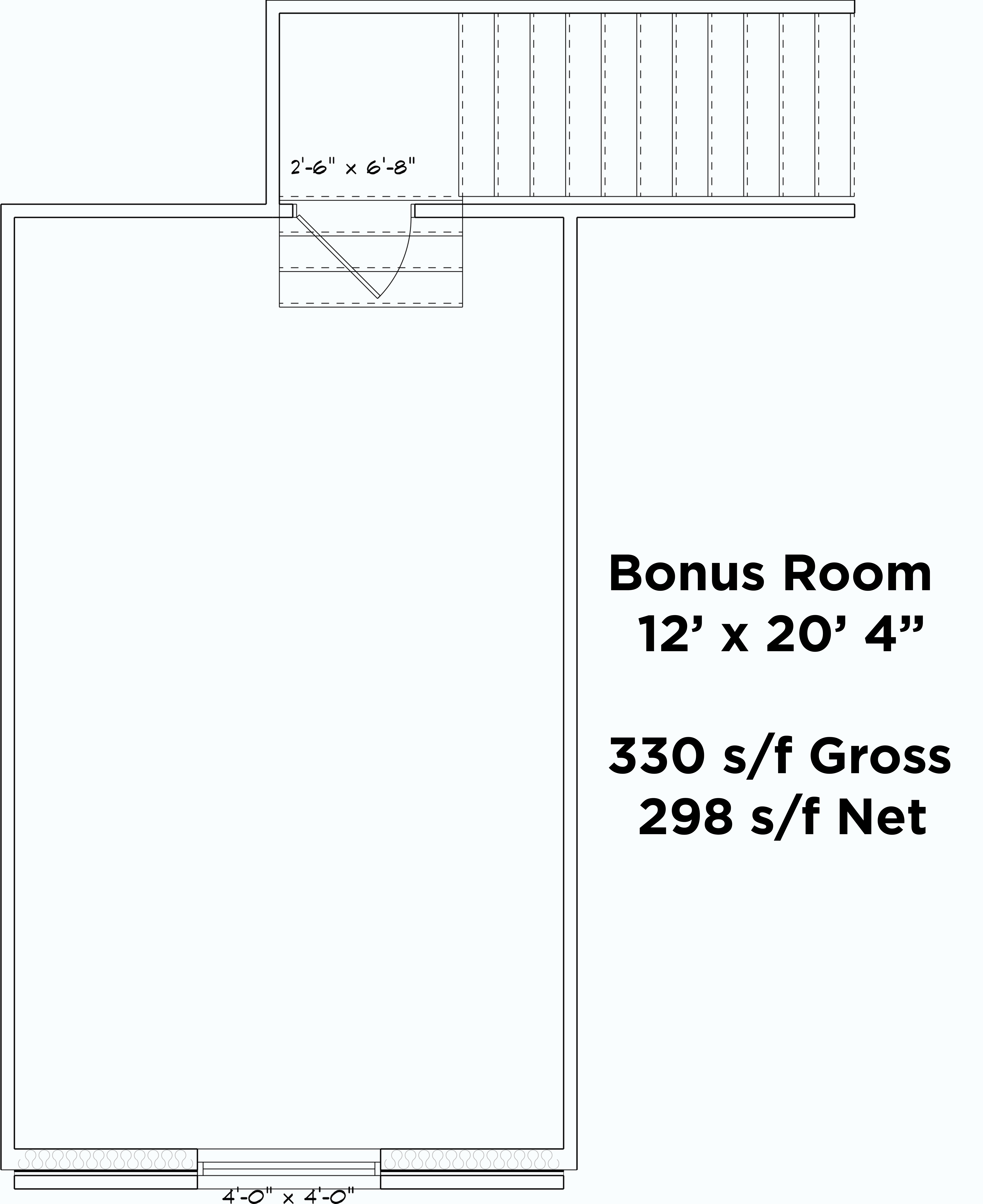 Floor Plan Bonus Room of Craftsman Plan #187-1055