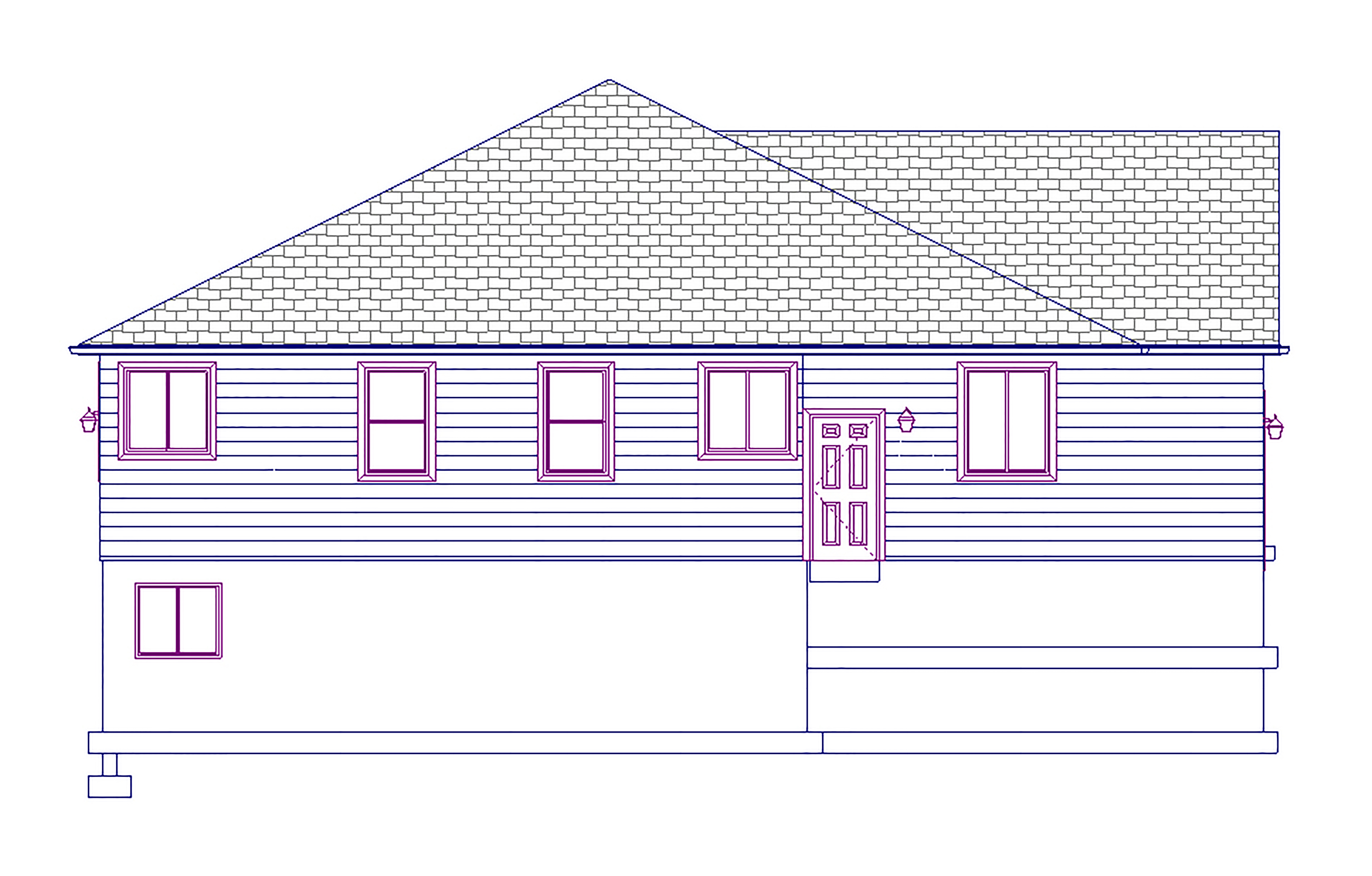 Home Plan Left Elevation of this 5-Bedroom,1875 Sq Ft Plan -187-1055