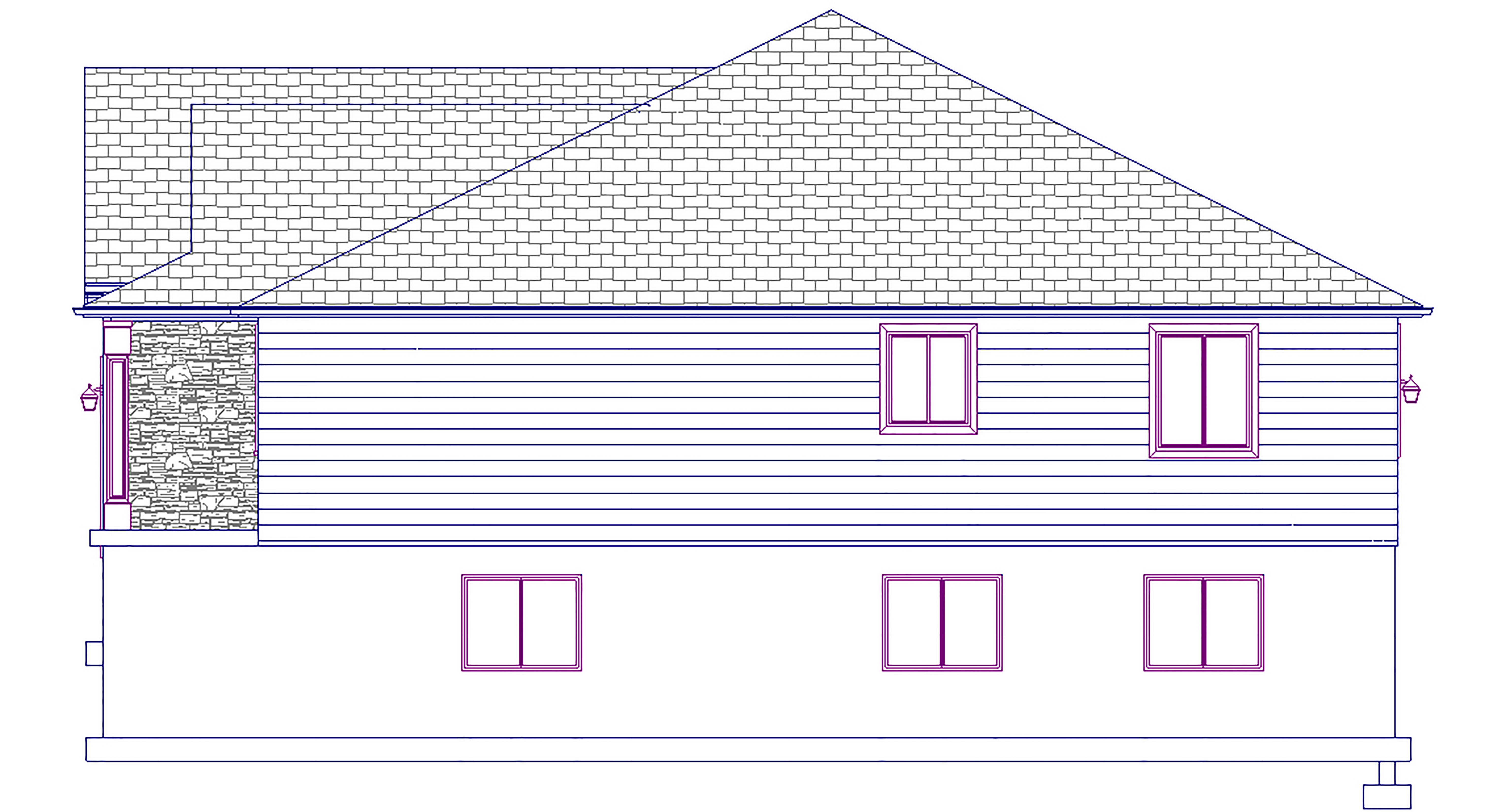 Home Plan Right Elevation of this 5-Bedroom,1875 Sq Ft Plan -187-1055
