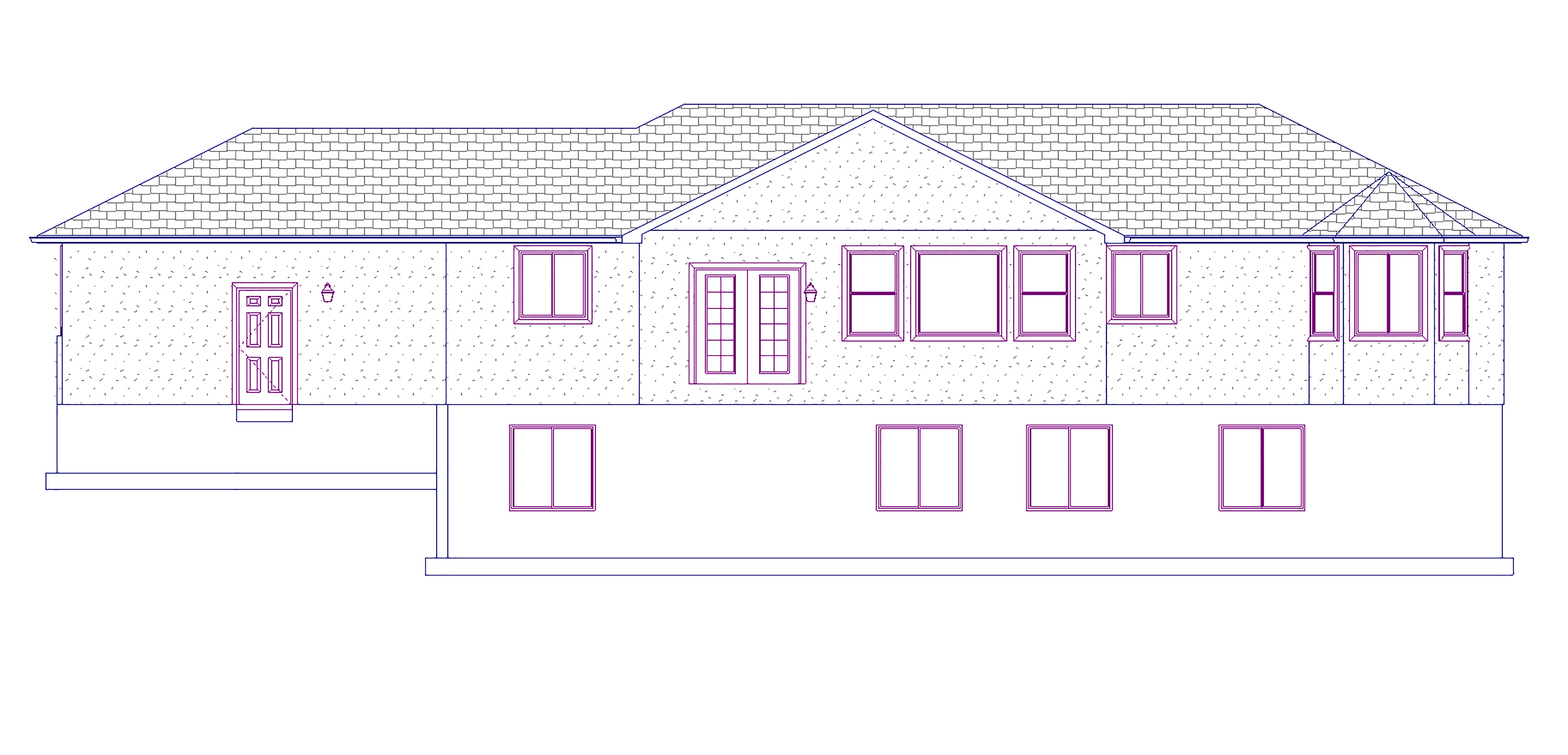 Home Plan Rear Elevation of this 6-Bedroom,1595 Sq Ft Plan -187-1069