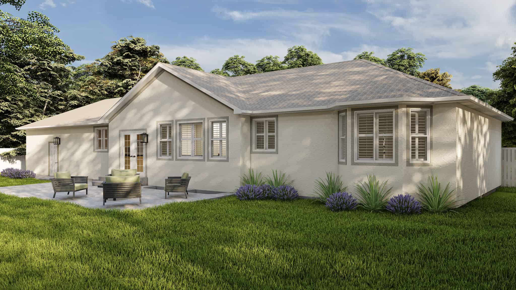 Rear View of this 3-Bedroom,1595 Sq Ft Plan -187-1069