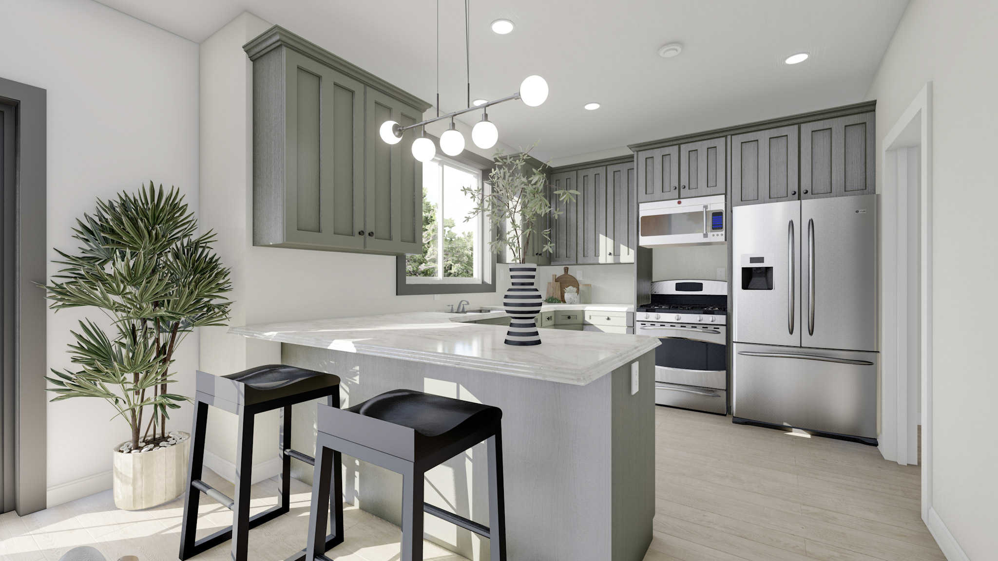 Kitchen: Breakfast Bar of this 3-Bedroom,1595 Sq Ft Plan -187-1069