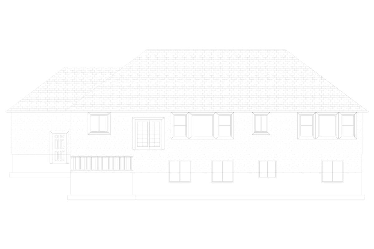 Home Plan Rear Elevation of this 3-Bedroom,2085 Sq Ft Plan -187-1072