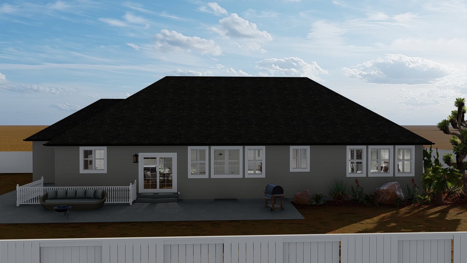 Rear View of this 3-Bedroom, 2085 Sq Ft Plan - 187-1072