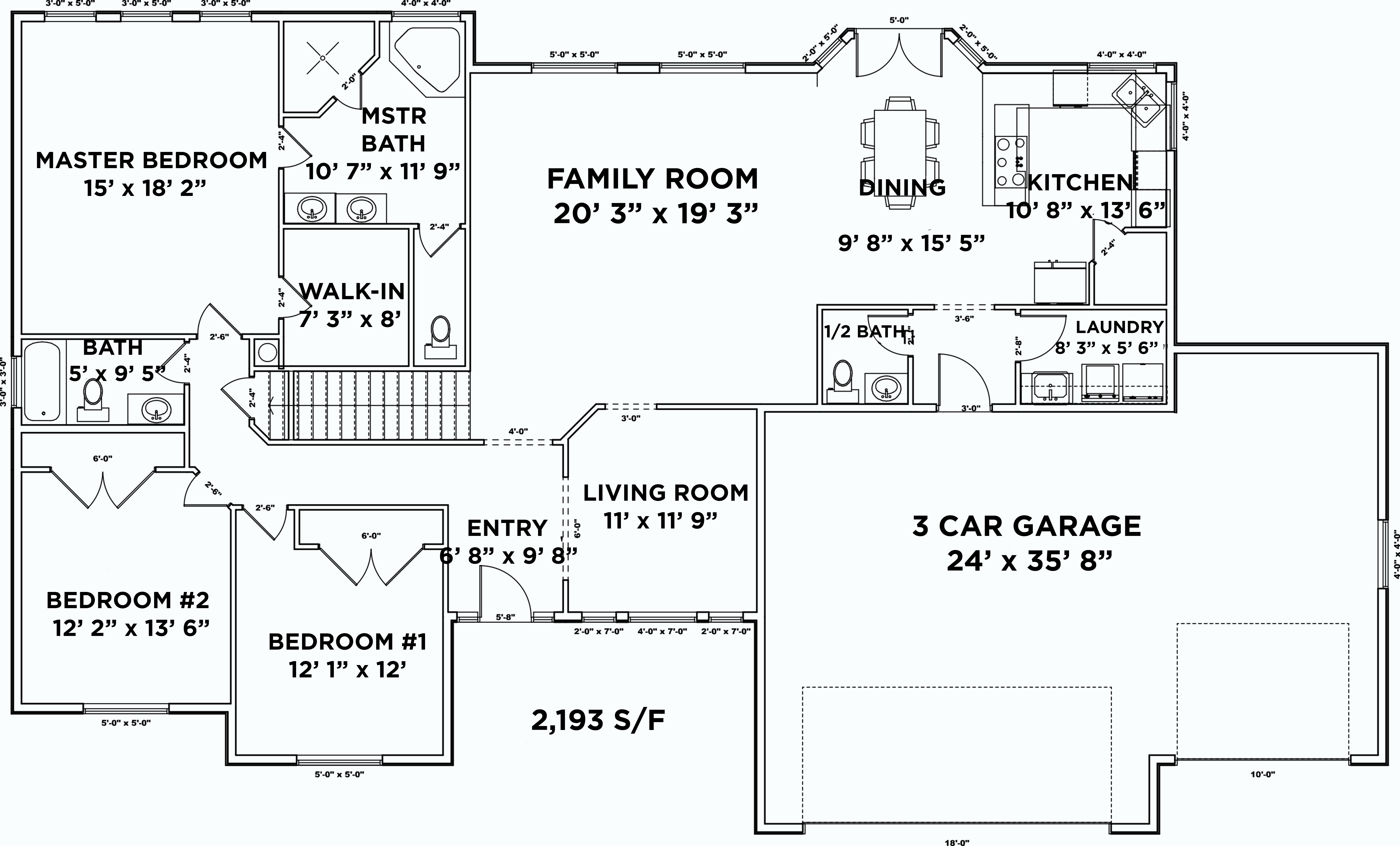 Floor Plan First Story of Traditional Plan #187-1075
