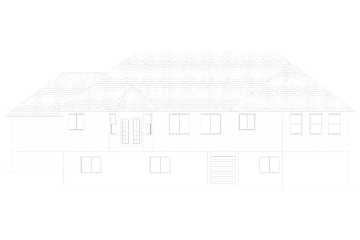 Home Plan Rear Elevation of this 3-Bedroom,2199 Sq Ft Plan -187-1075
