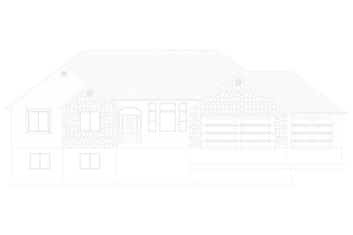 Home Plan Front Elevation of this 3-Bedroom,2199 Sq Ft Plan -187-1075